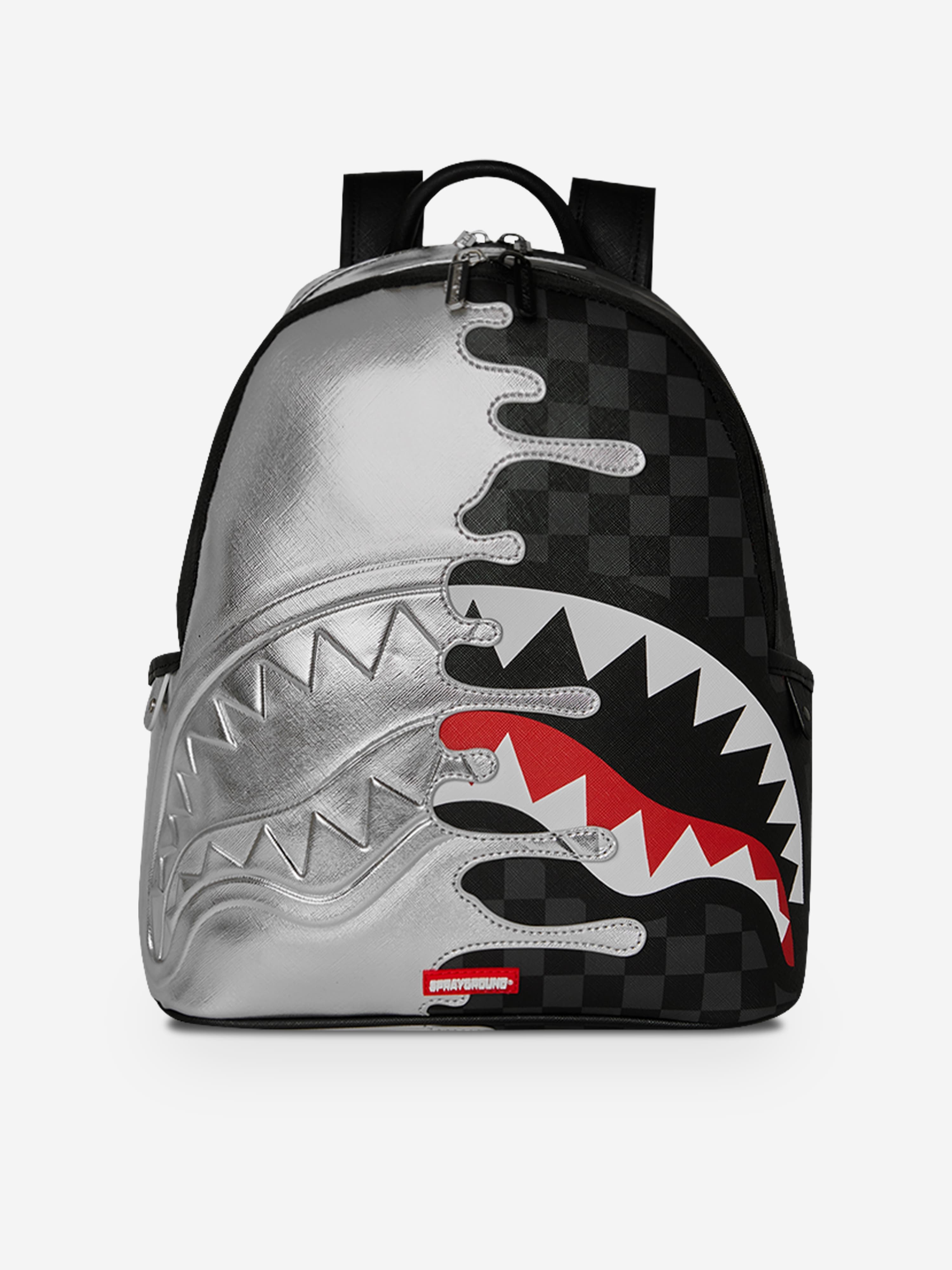 Sprayground Kids Silver Side Drip Savage Backpack in Black (30cm
