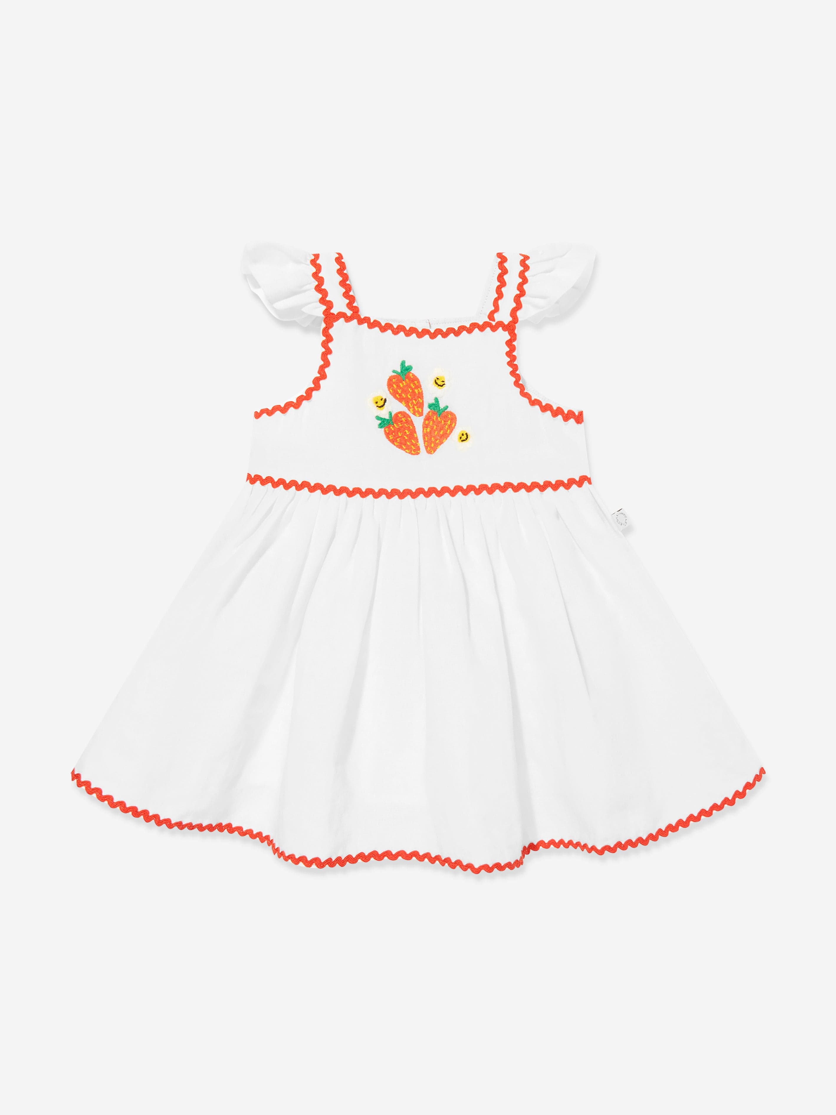 chinese dress ladies Ivory Strawberry Print Sleeveless Midi Dress - All Dresses main image 1