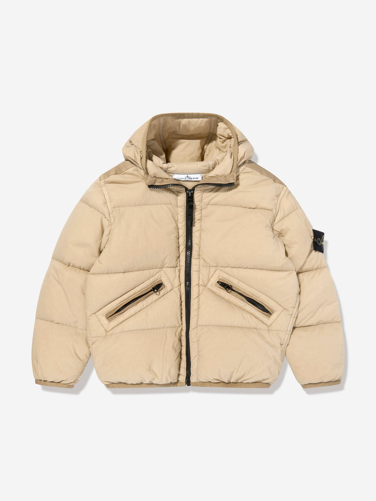 Stone Island Kids Seamless Tunnel Nylon Down Jacket in Beige 