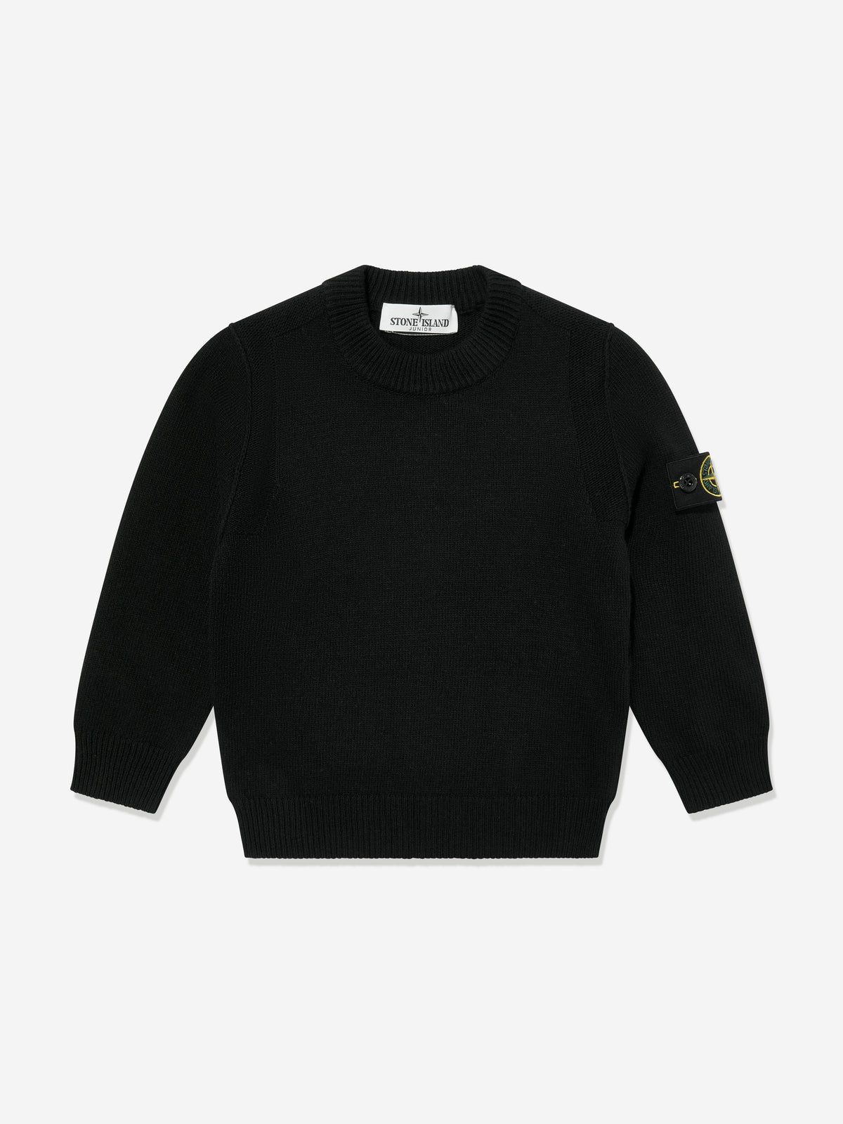 Stone Island Boys Wool Knitted Jumper in Black | Childsplay Clothing