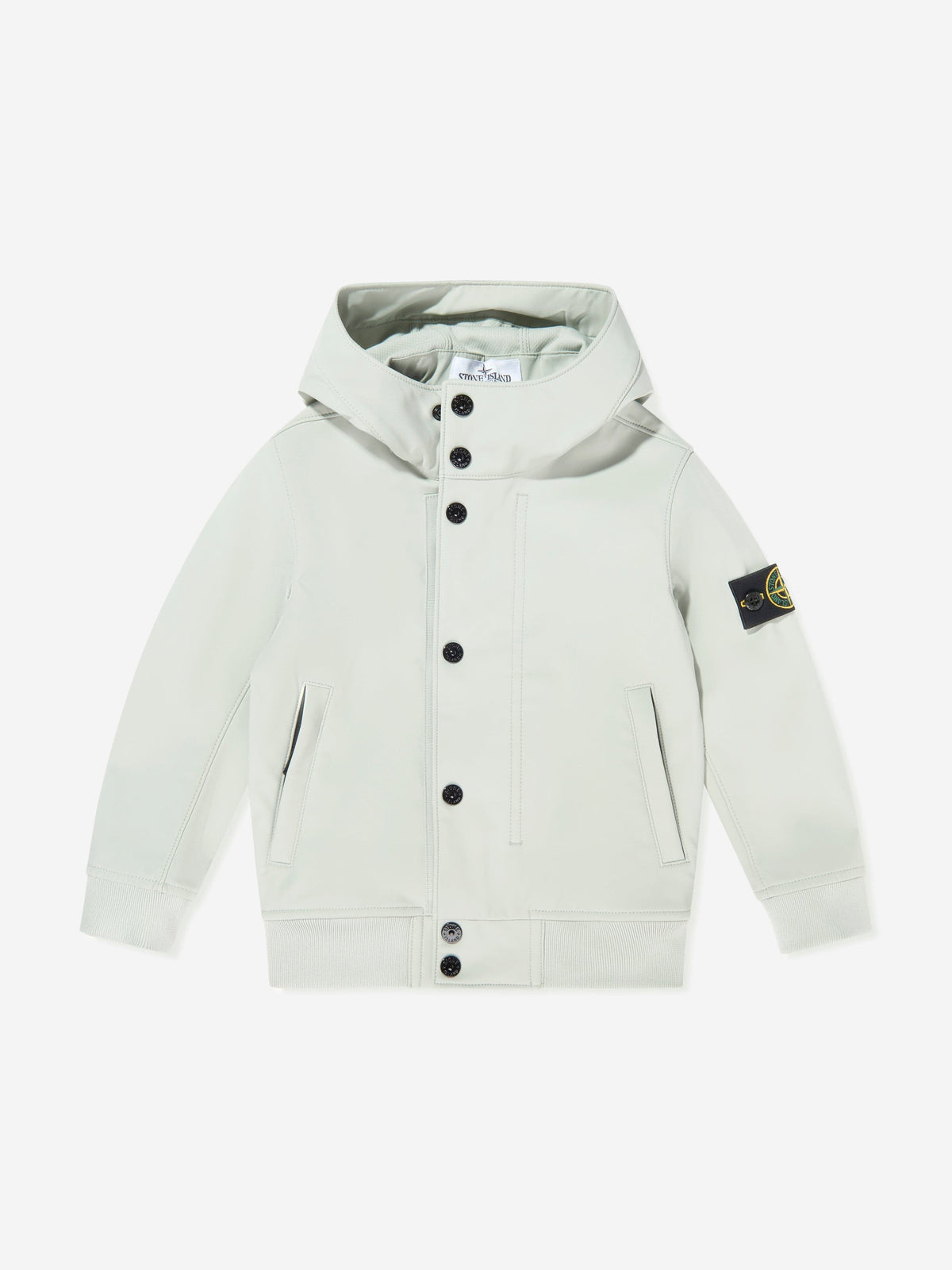 Stone Island Boy Hooded Bomber Jacket in Grey | Childsplay Clothing