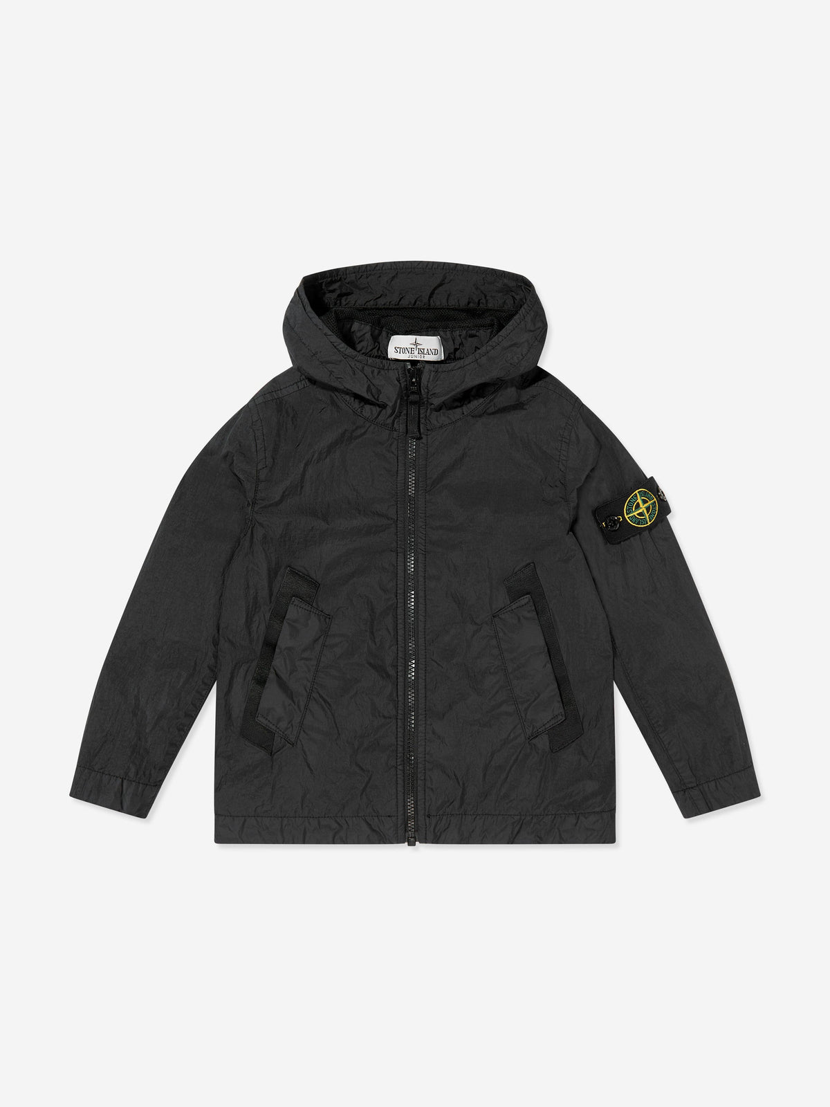 Stone Island Boys Lightweight Crinkle Reps Jacket in Black 