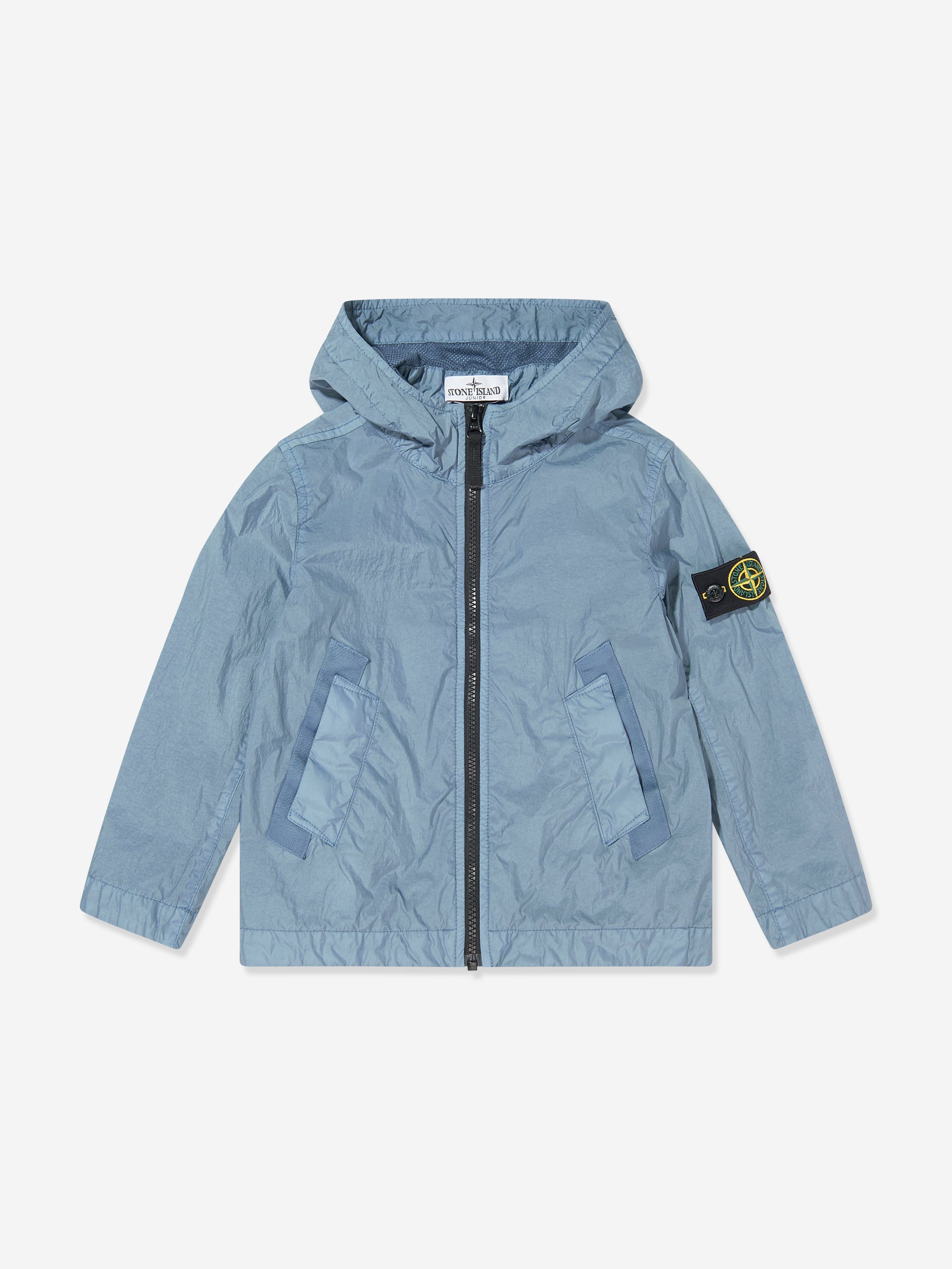 チビ 新品 STONE  JUNIOR ブルゾン 10歳 Stone Island Boys Lightweight Crinkle Reps Jacket in Blue
