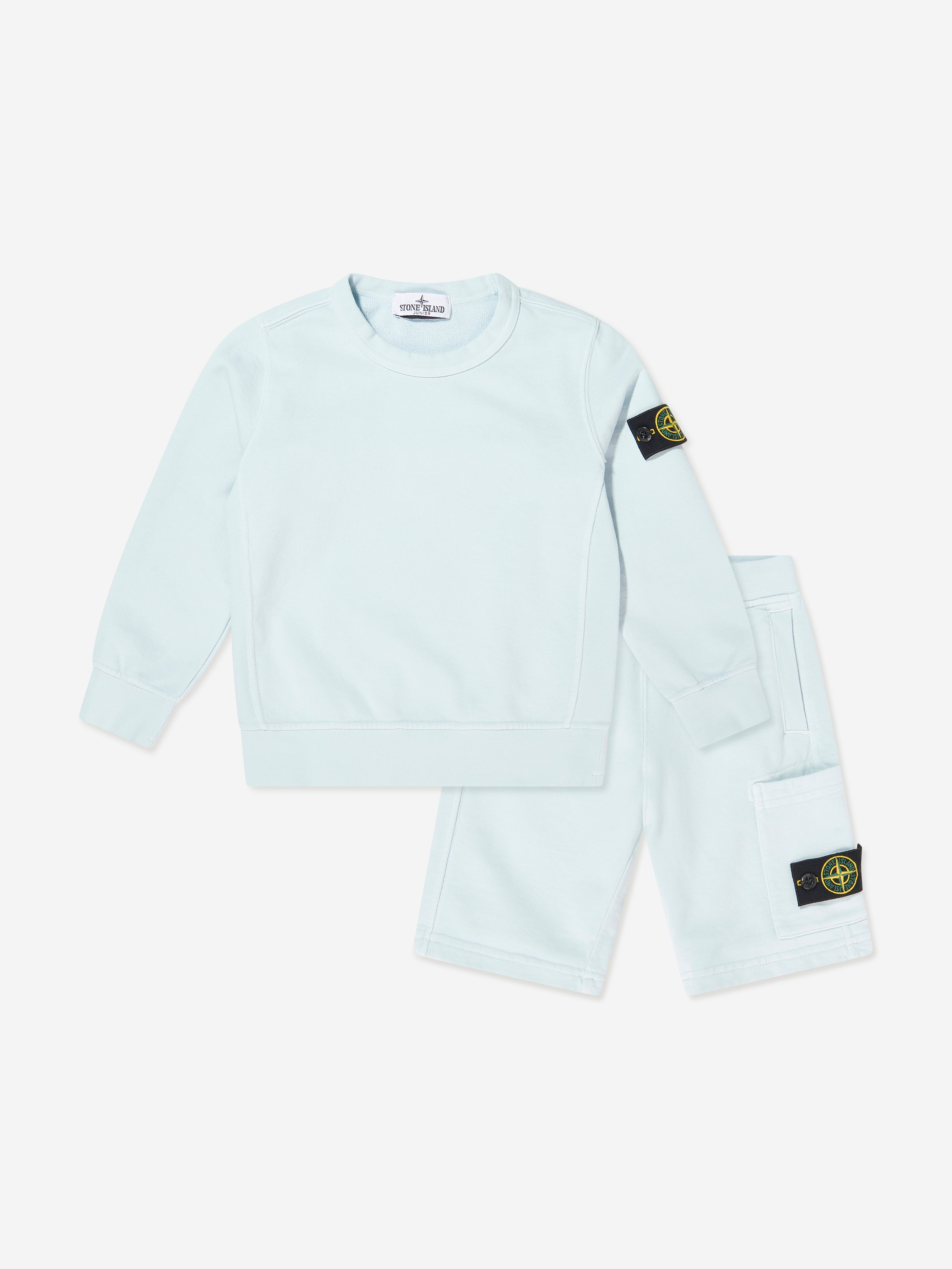 Stone Island Boys Compass Logo Short Set in Blue | Childsplay Clothing