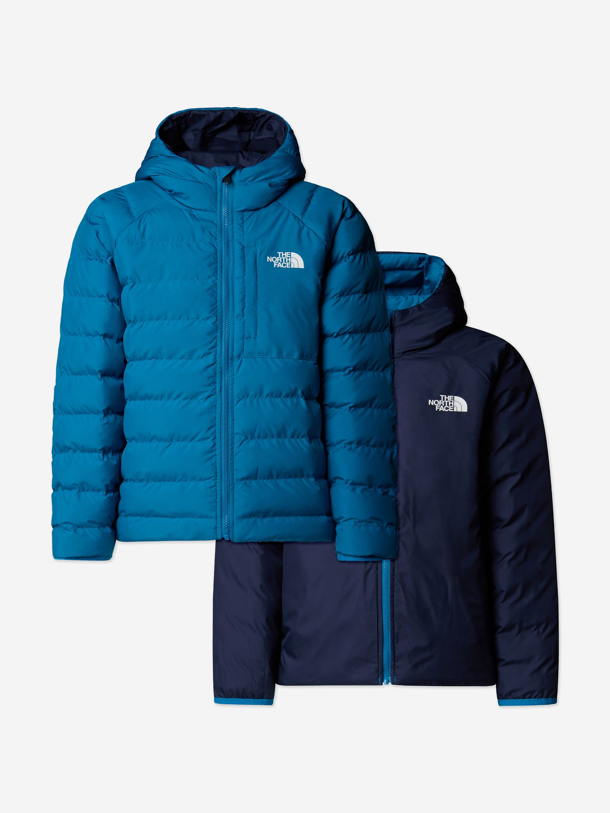 The North Face Boys Reversible Perrito Hooded Jacket in Blue 