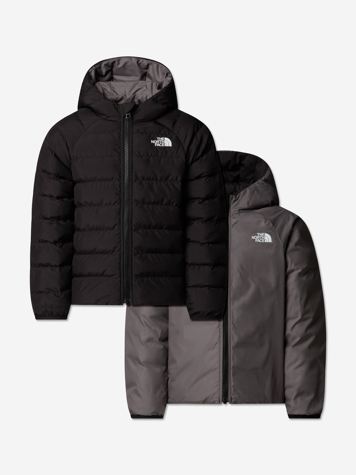 The North Face Kids Reversible Perrito Hooded Jacket in Black 