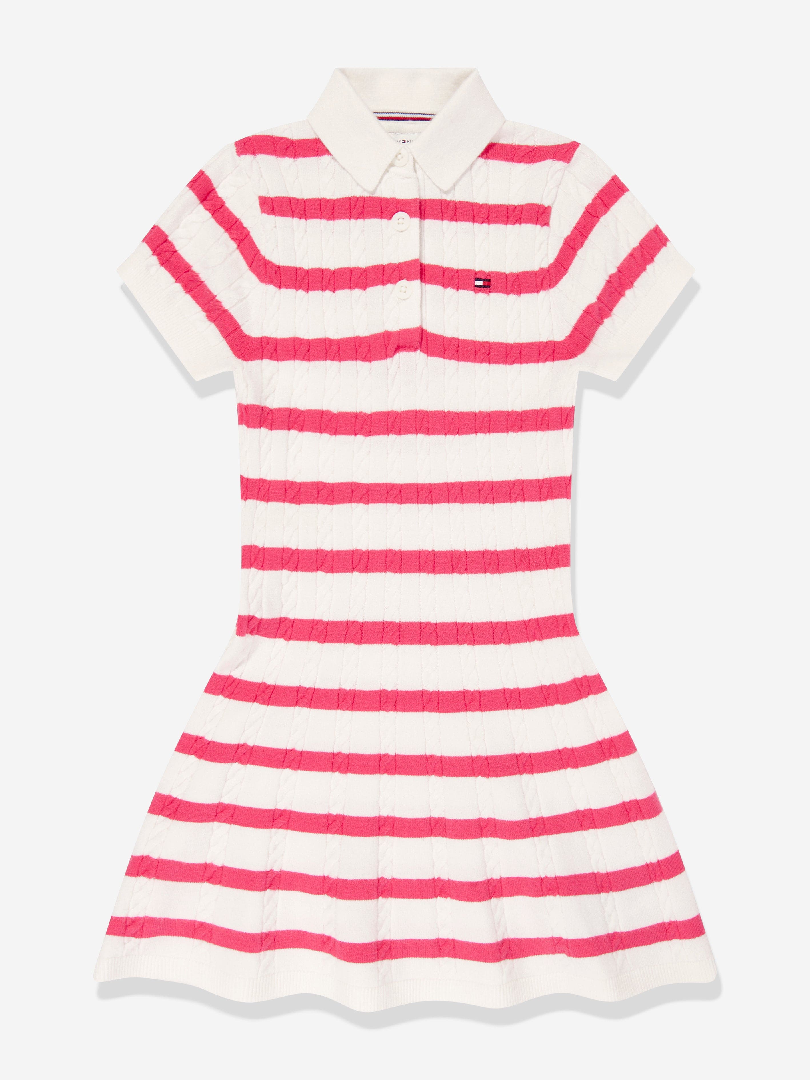 Tommy Hilfiger Girls Striped Polo Dress in Pink