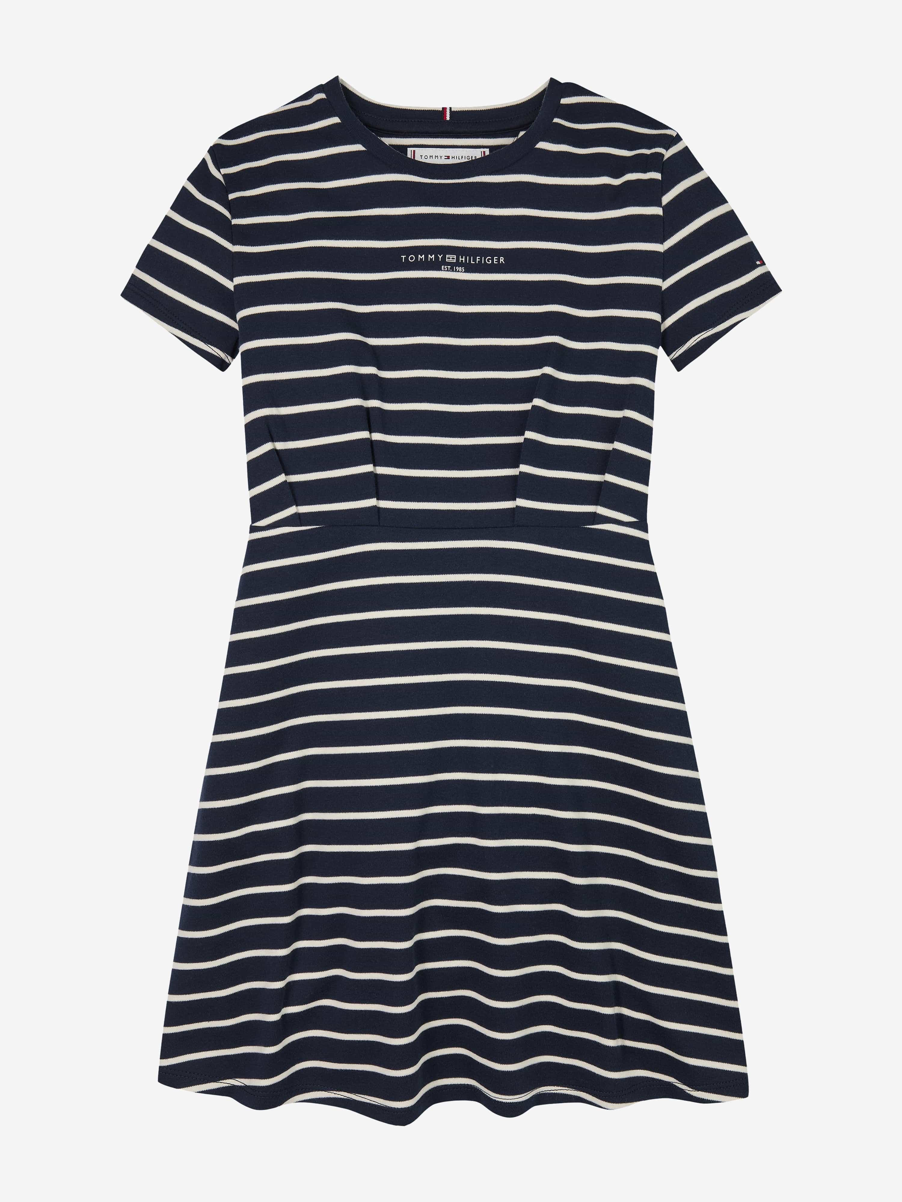 Tommy Hilfiger Girls Striped T-Shirt Dress in Navy