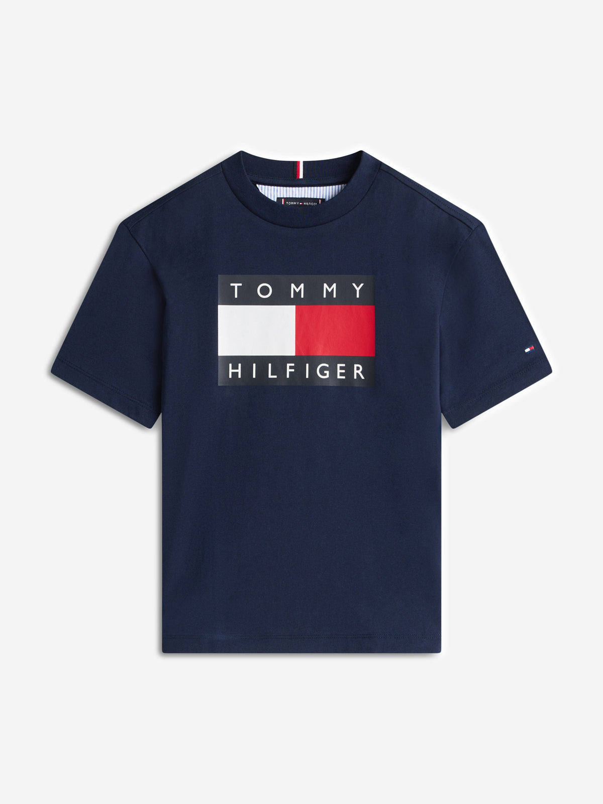 Crew Neck Tommy Hilfiger Logo Flag T Shirt Tommy Hilfiger Men
