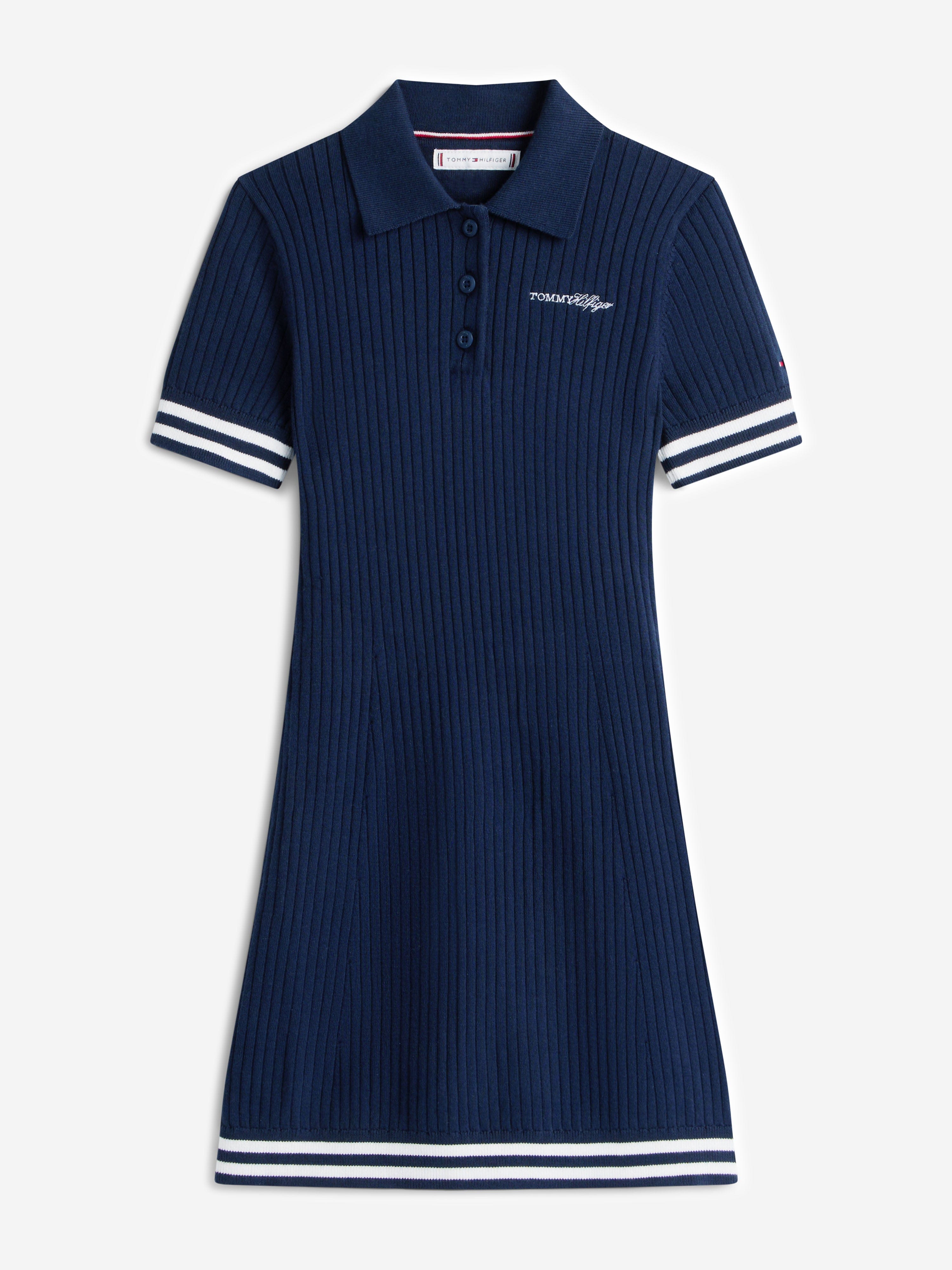 Tommy Hilfiger Girls Sweater Polo Dress in Navy | Childsplay Clothing Tommy Hilfiger Girls Sweater Polo Dress in Navy | Childsplay Clothing