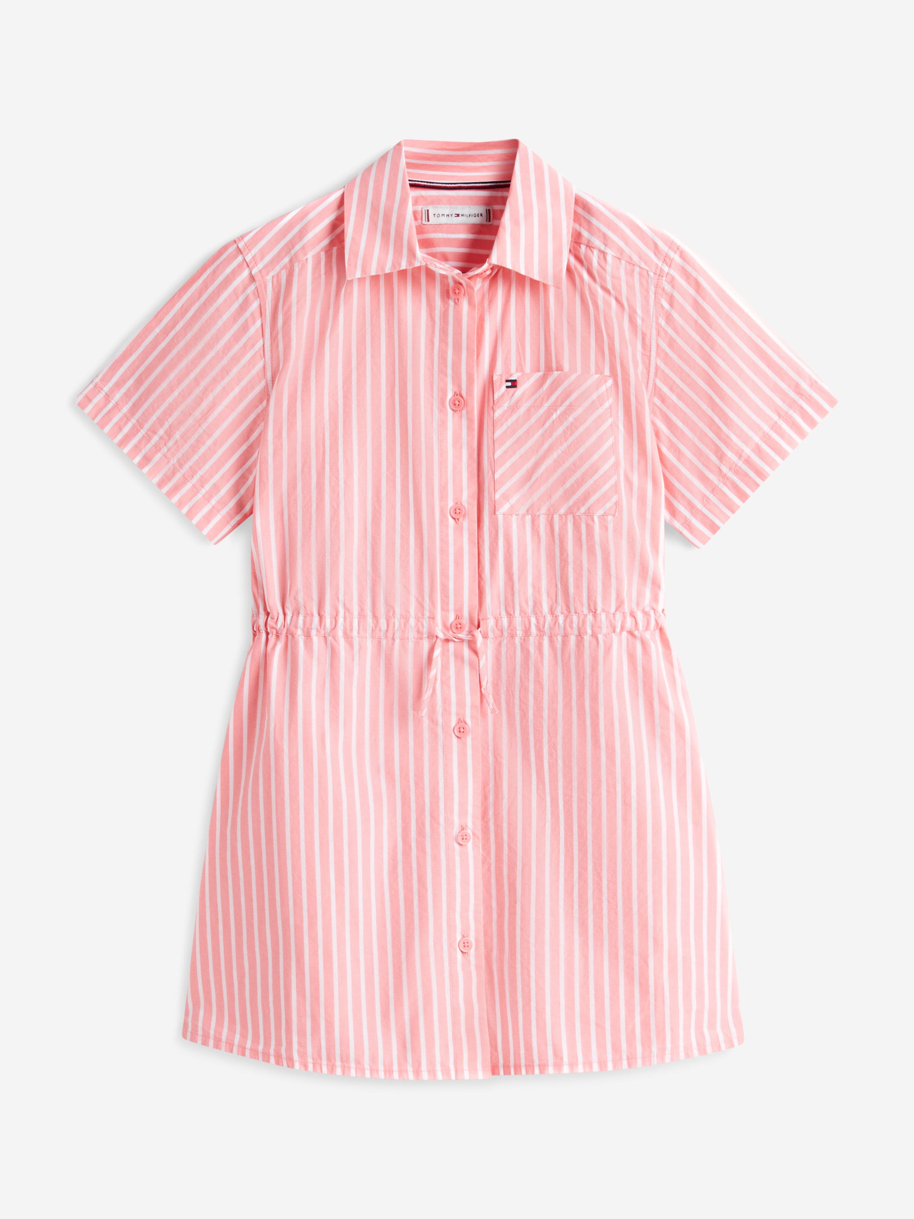 Tommy Hilfiger Girls Poplin Striped Shirt Dress in Pink | Childsplay  Clothing