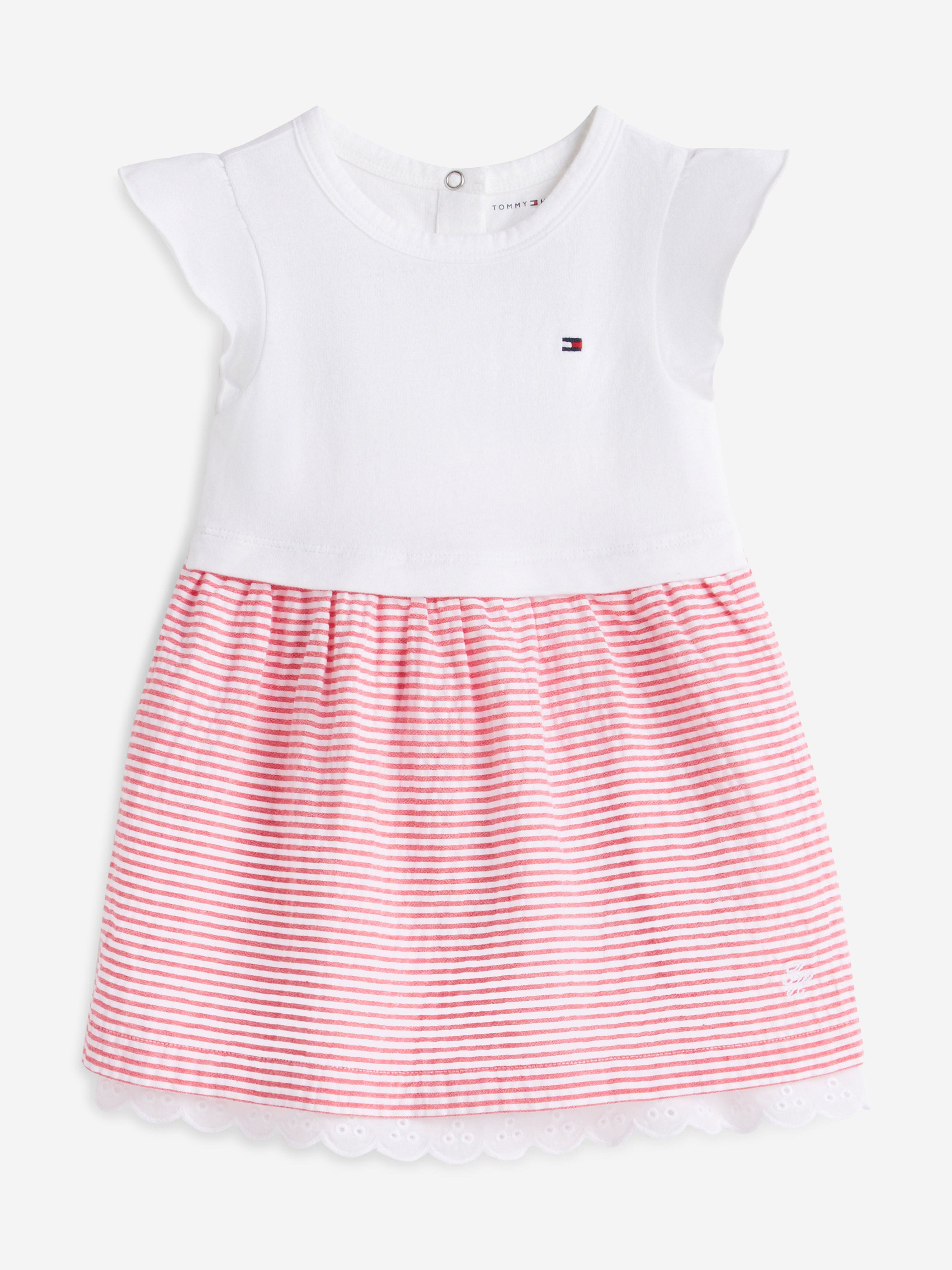 Tommy Hilfiger Baby Girls Seersucker Combi Dress in Red