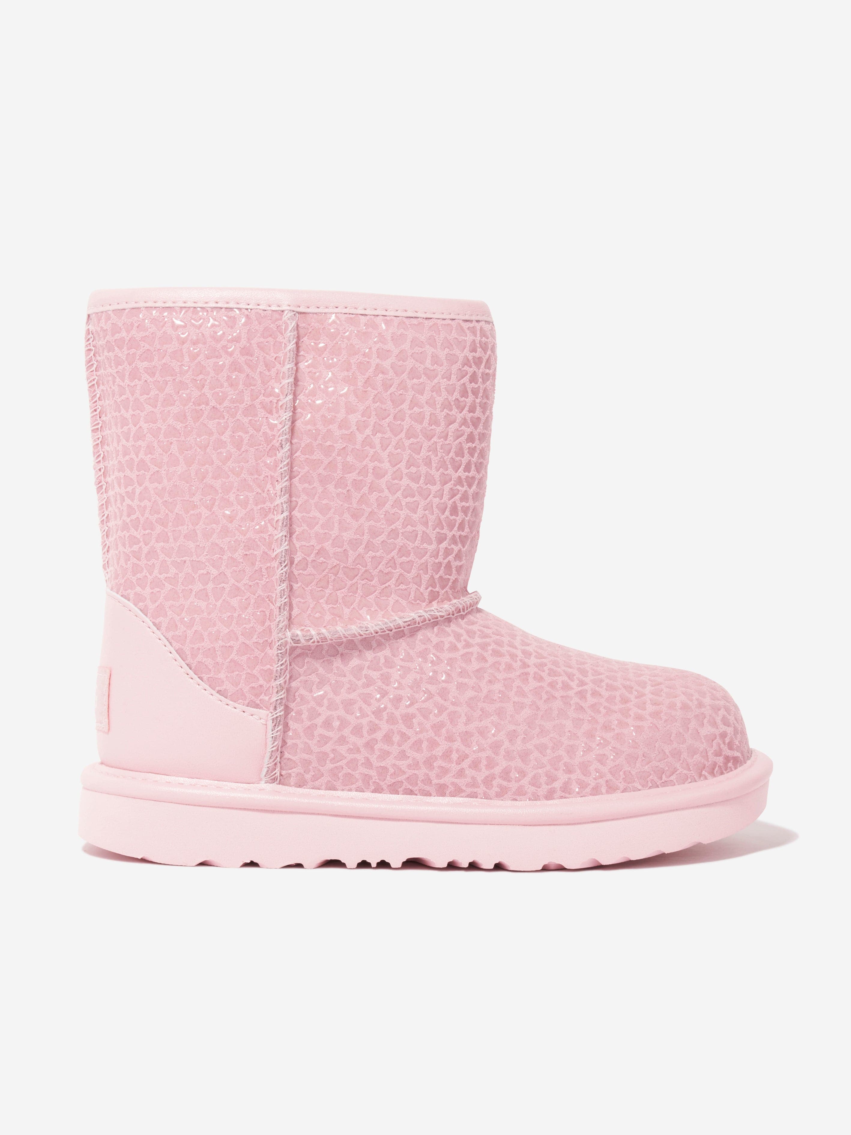 UGG Girls Classic II Gel Hearts Boots in Pink | Childsplay Clothing