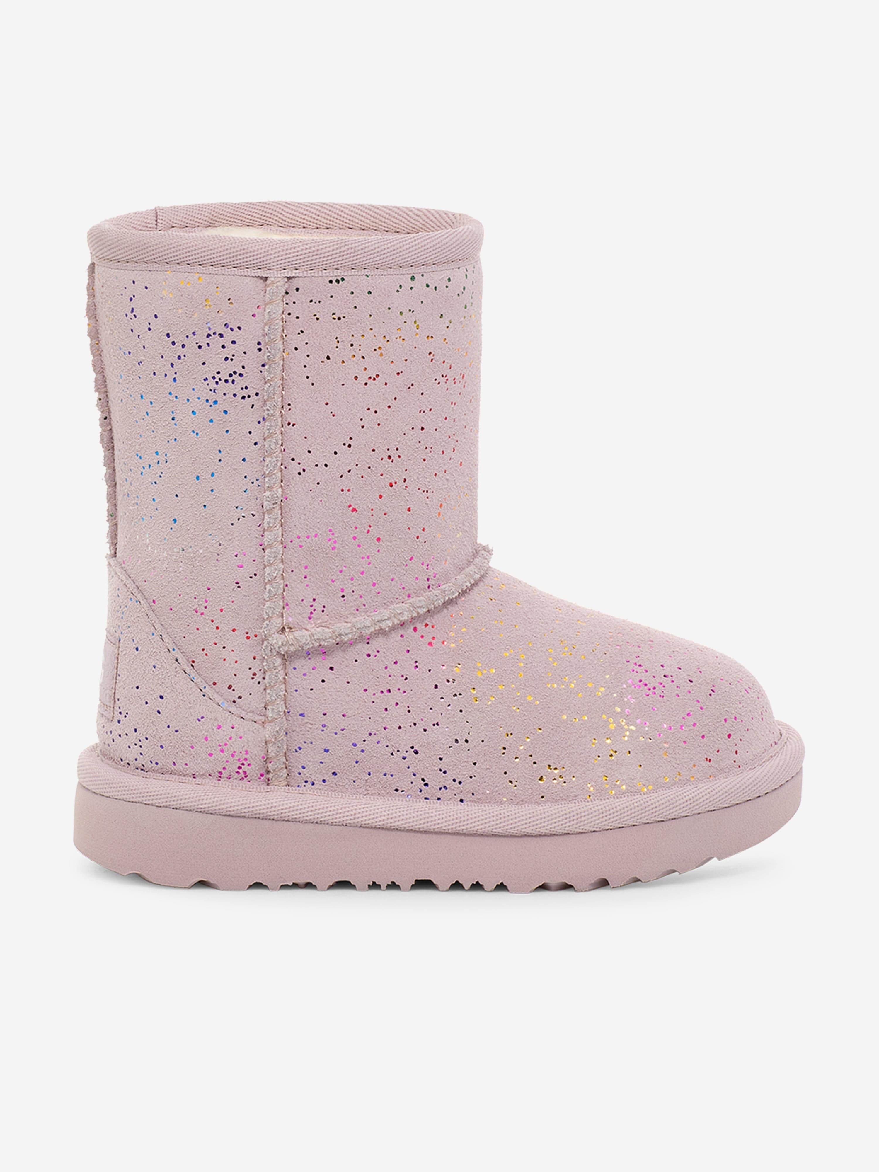 UGG Girls Classic II Shimmer Sky Boots in Purple, image size:3000x4000