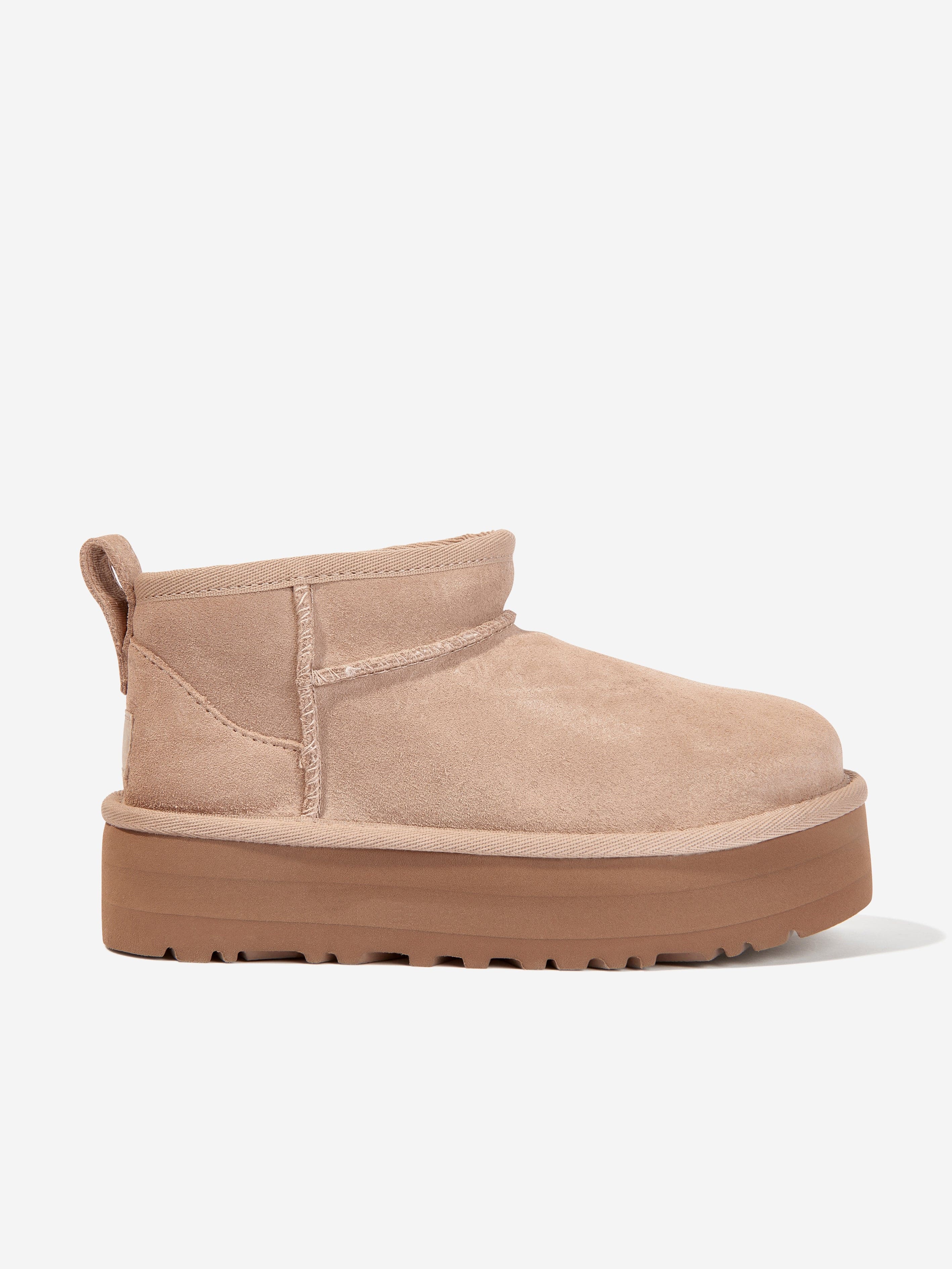 UGG UGG Girls Classic Ultra Mini Platform Boots in Beige 