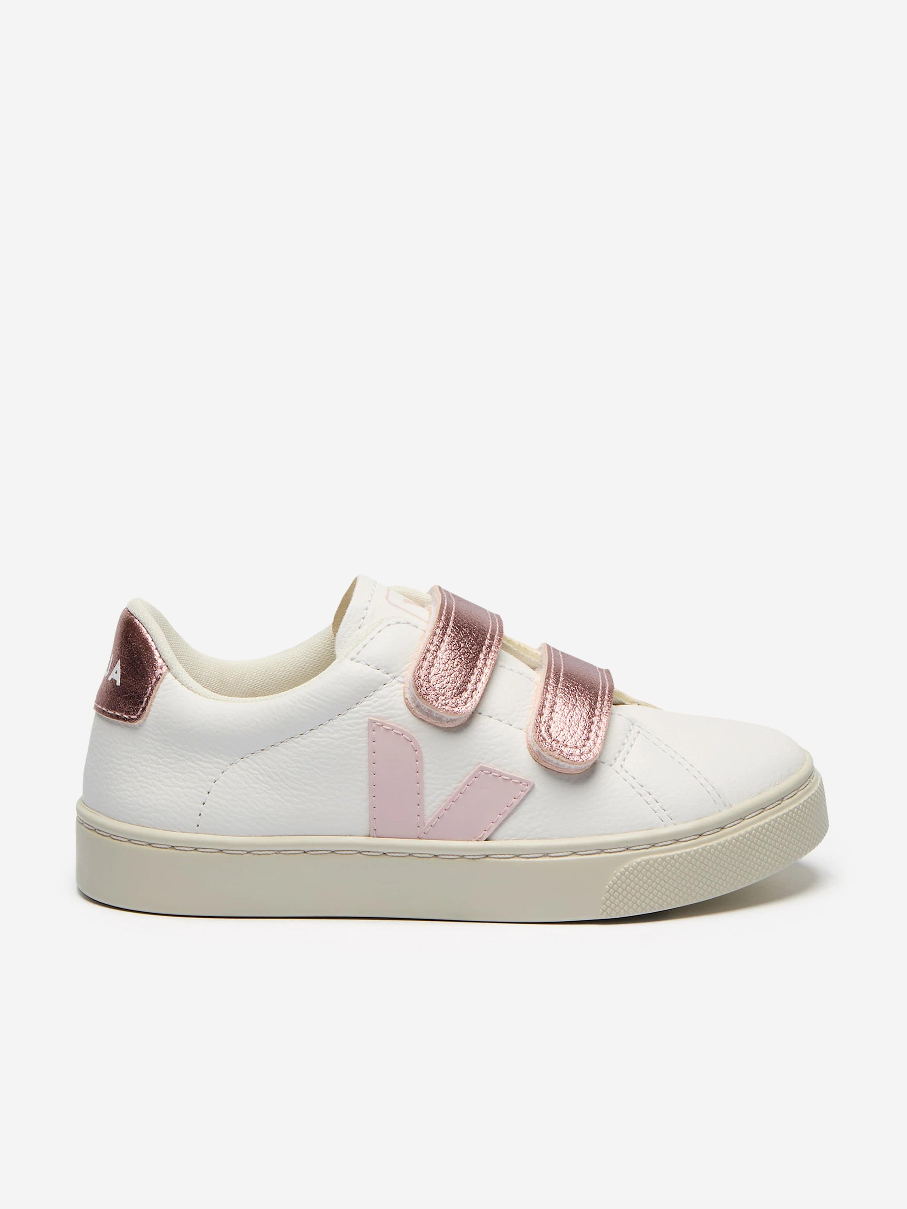 Veja Girls ChromeFree Leather Esplar Trainers in White