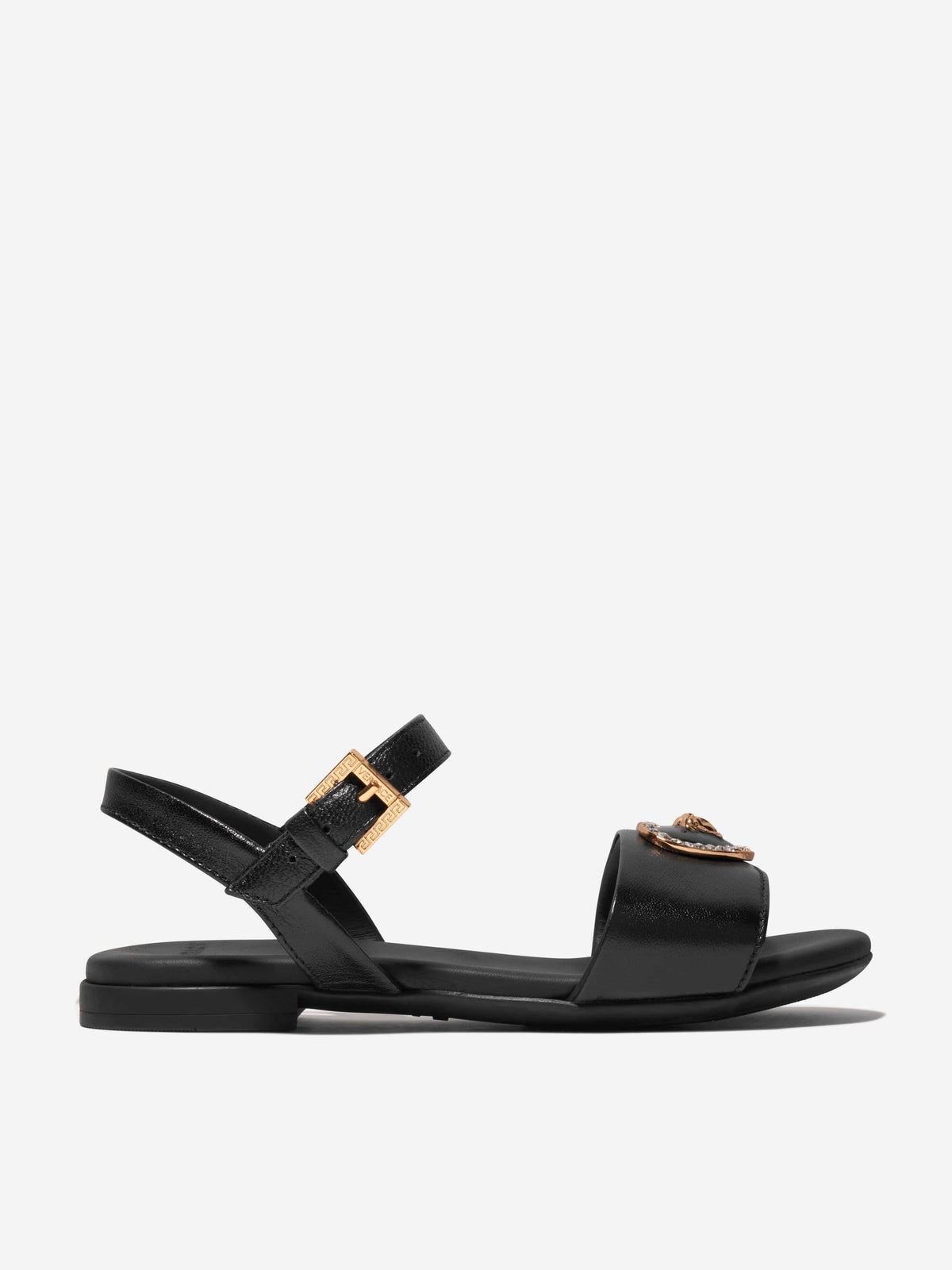 Versace leather  sandals Versace Black Leather Medusa Gladiator Flat Sandals Size 44  main image 4
