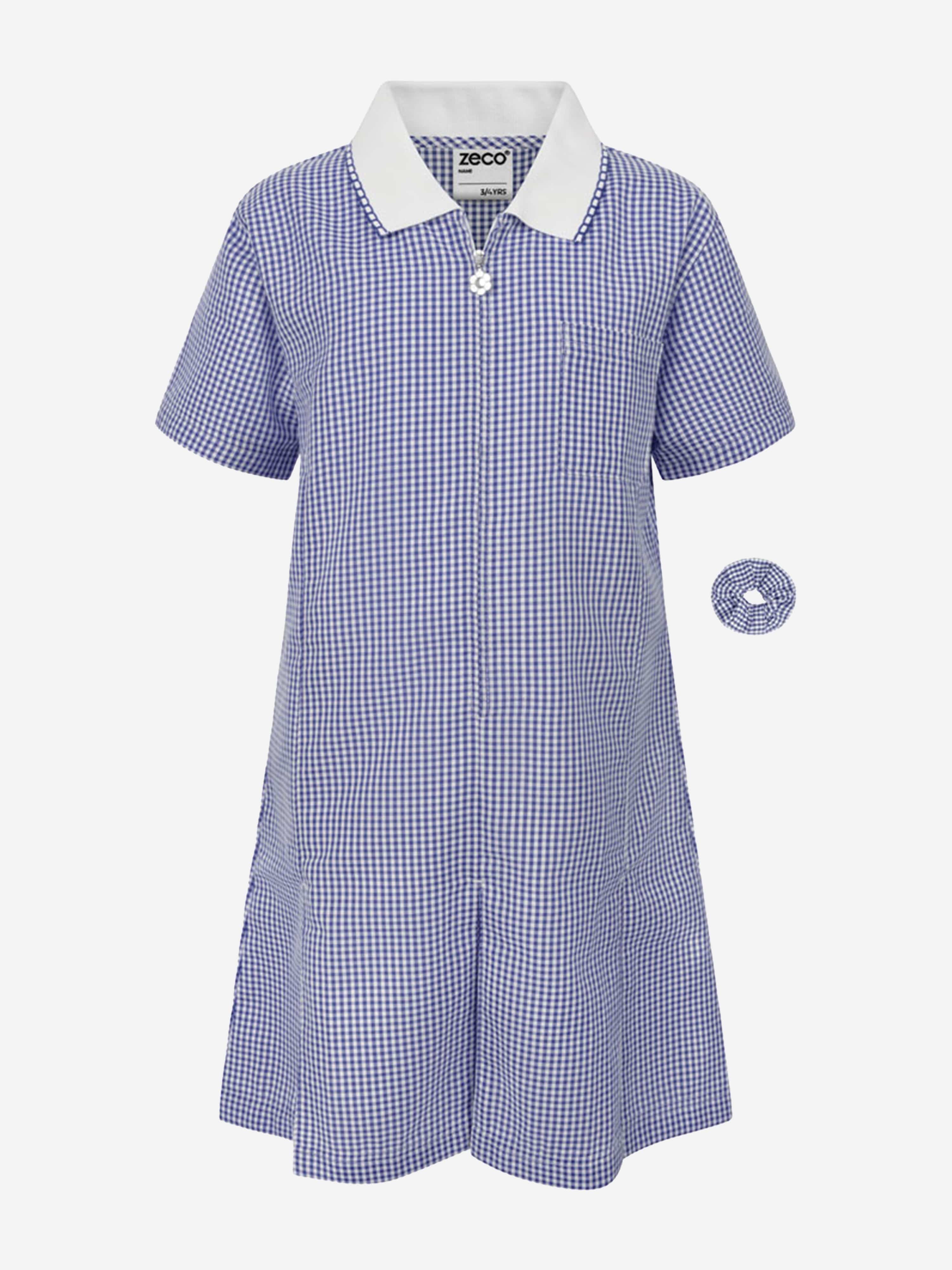 Zeco Girls School A-Line Gingham Eco-Dress in Navy | Childsplay Clothing
