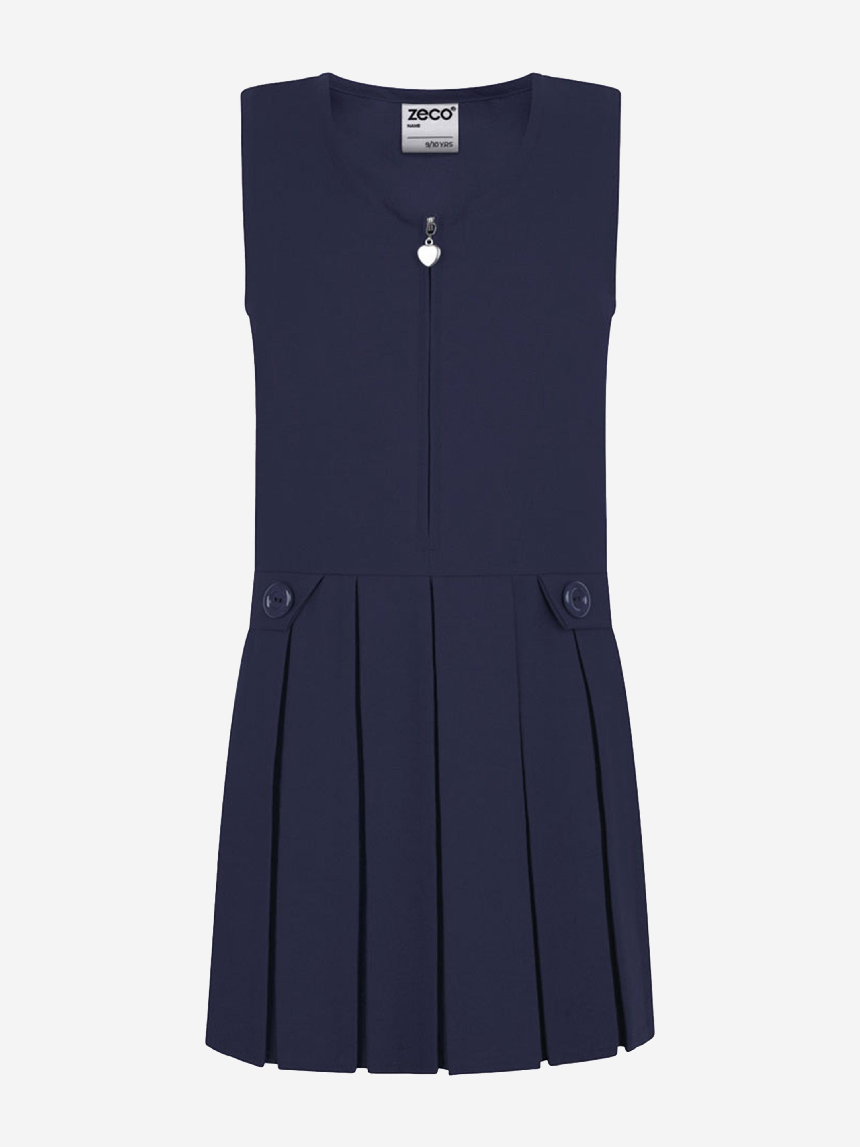 Zeco Schoolwear Zeco Girls School Zip Front Pinafore Dress in Navy 11 - 12 Yrs Zeco Schoolwear Zeco Girls School Zip Front Pinafore Dress in Navy 11 - 12 Yrs
