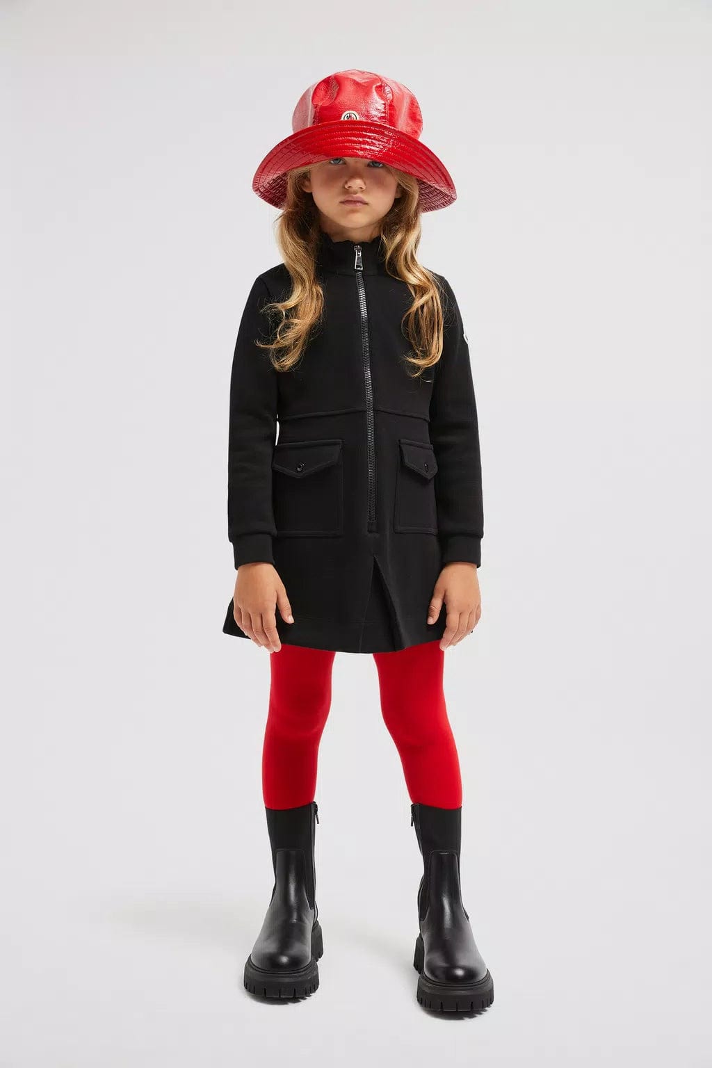 Moncler Enfant Girls Zip Up Dress in Black | Childsplay Clothing