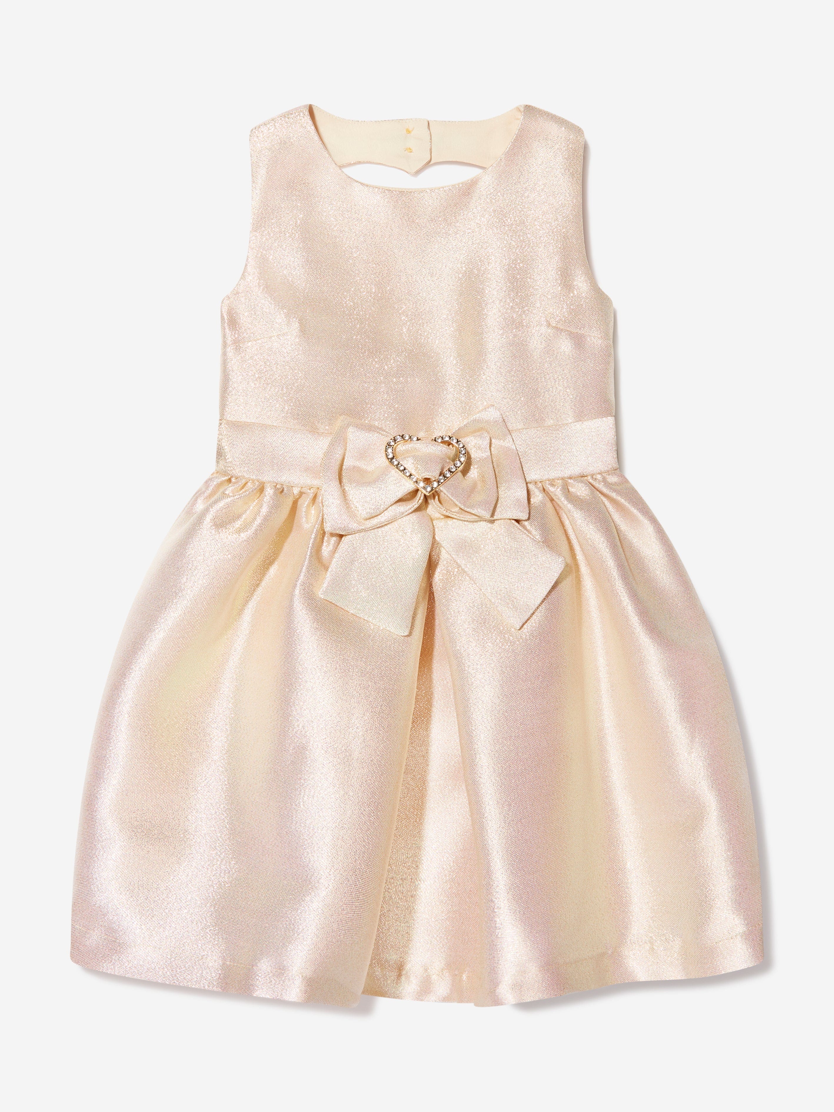 Angel's Face-Girls Gold Glitter Dress