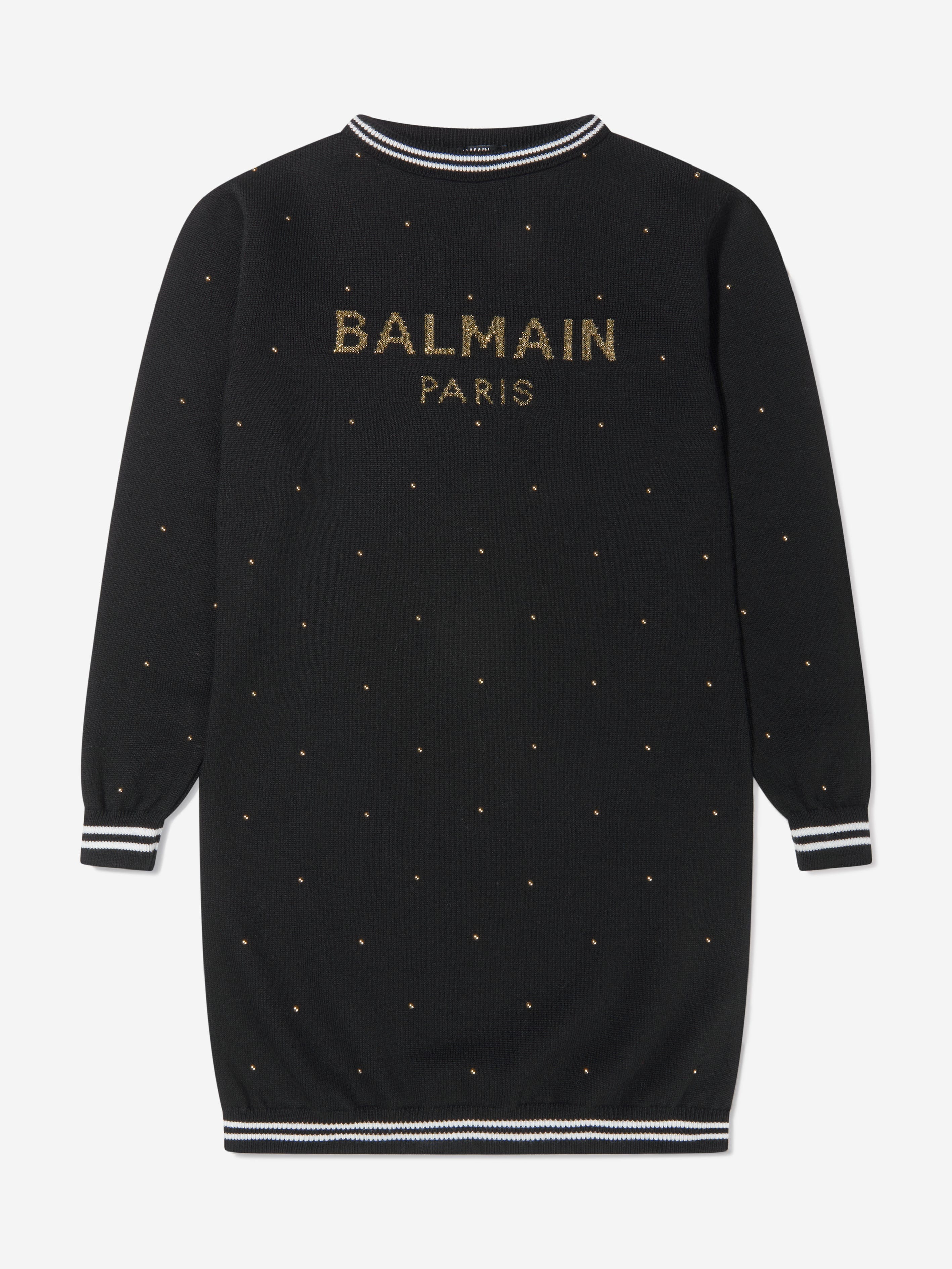 Balmain - Girls Wool Knitted Logo Dress