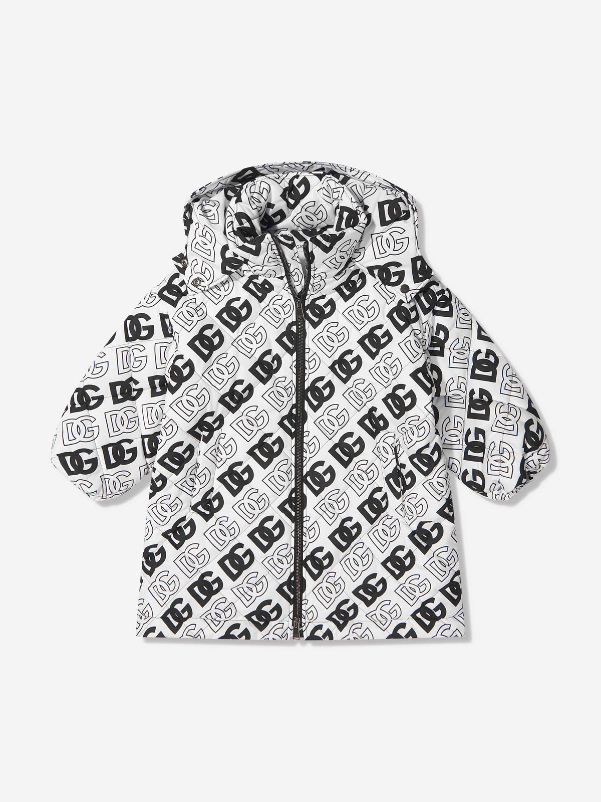 Dolce & Gabbana Kids - Kids All Over Logo Print Hooded Jacket 