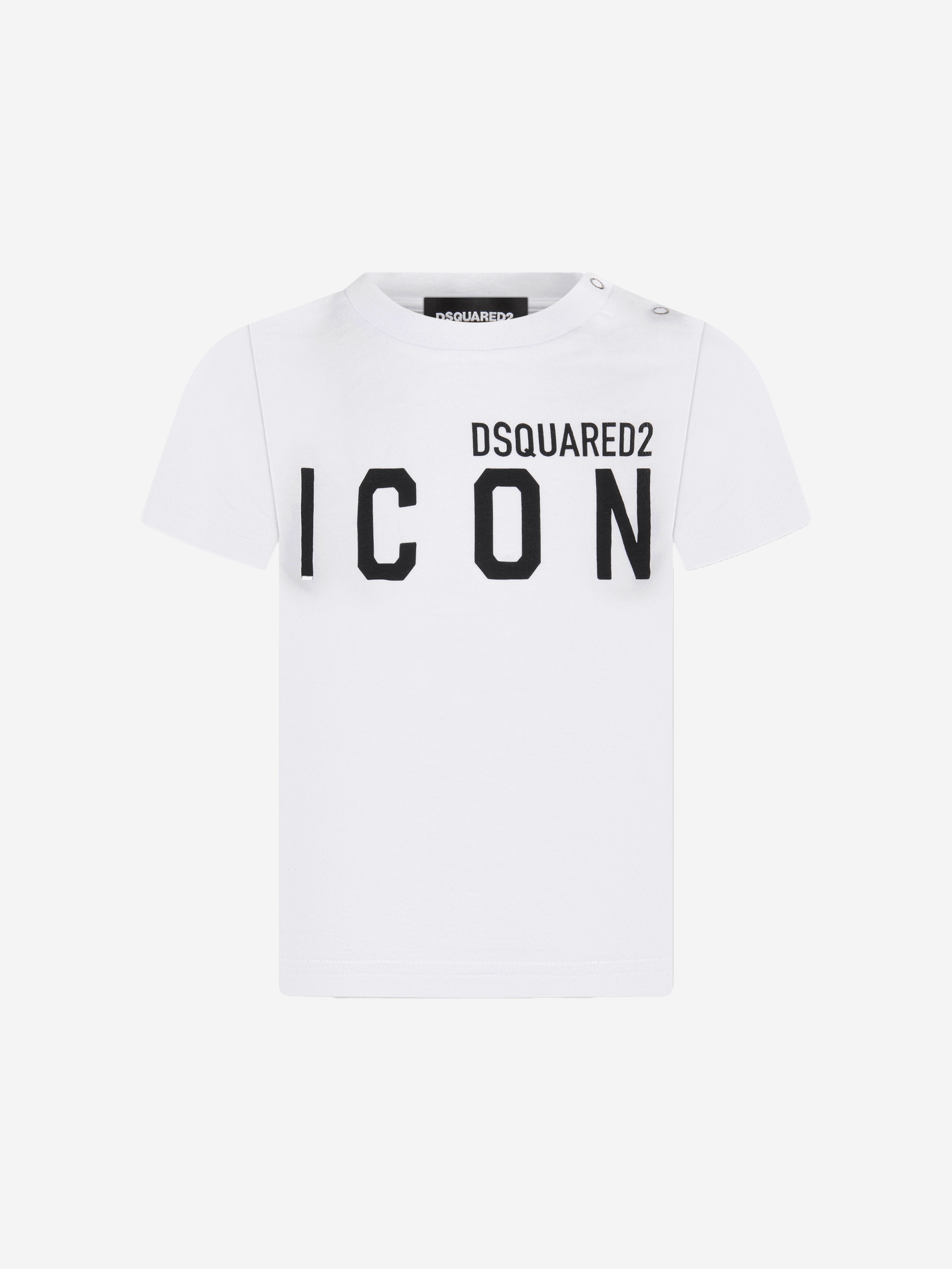 Zeal Indeholde eksplicit Dsquared2 Kids Baby Icon T-Shirt In White | Childsplay Clothing