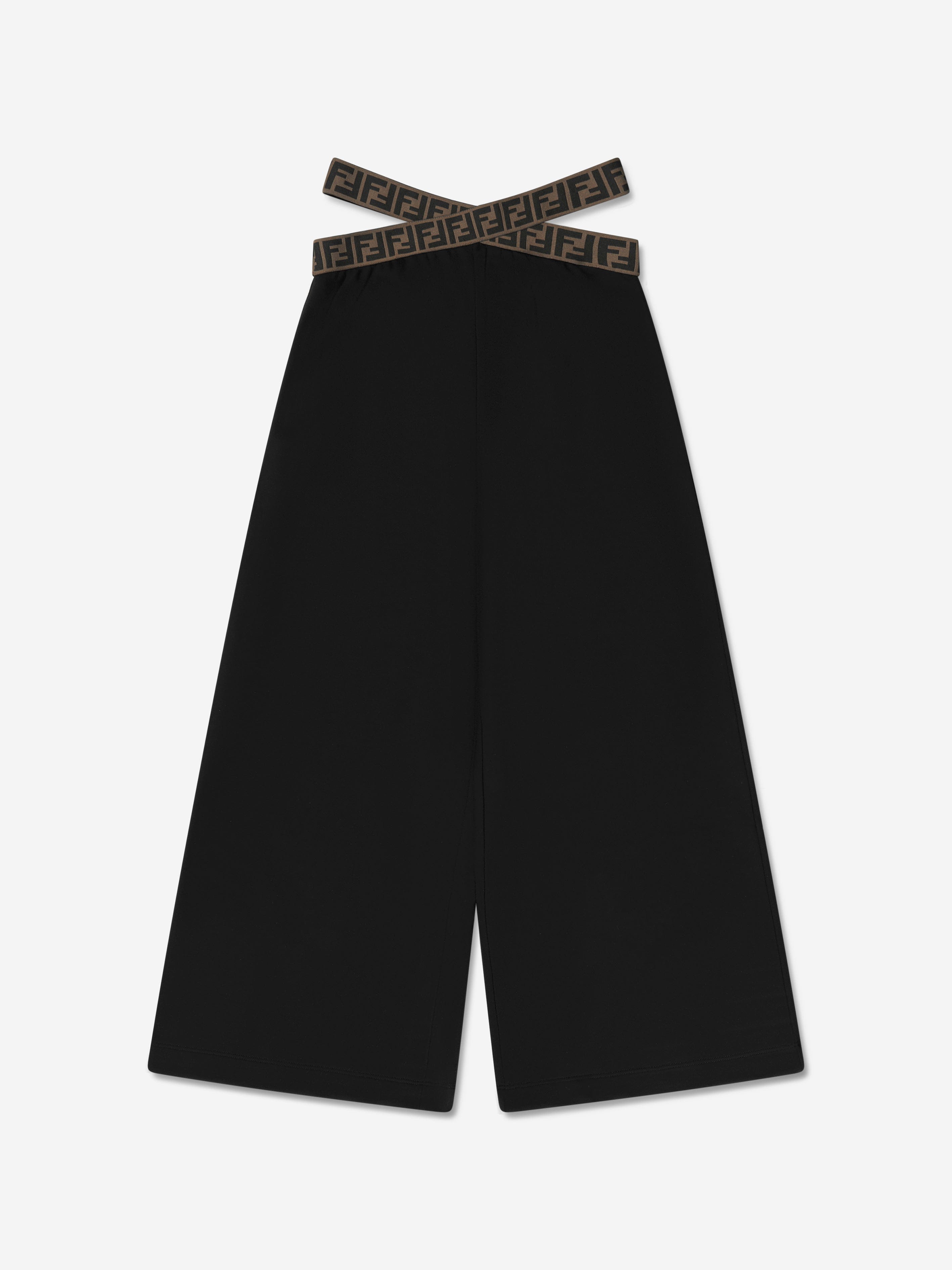 Fendi Girls Band Wide Leg Trousers in Black | Childsplay Clothing