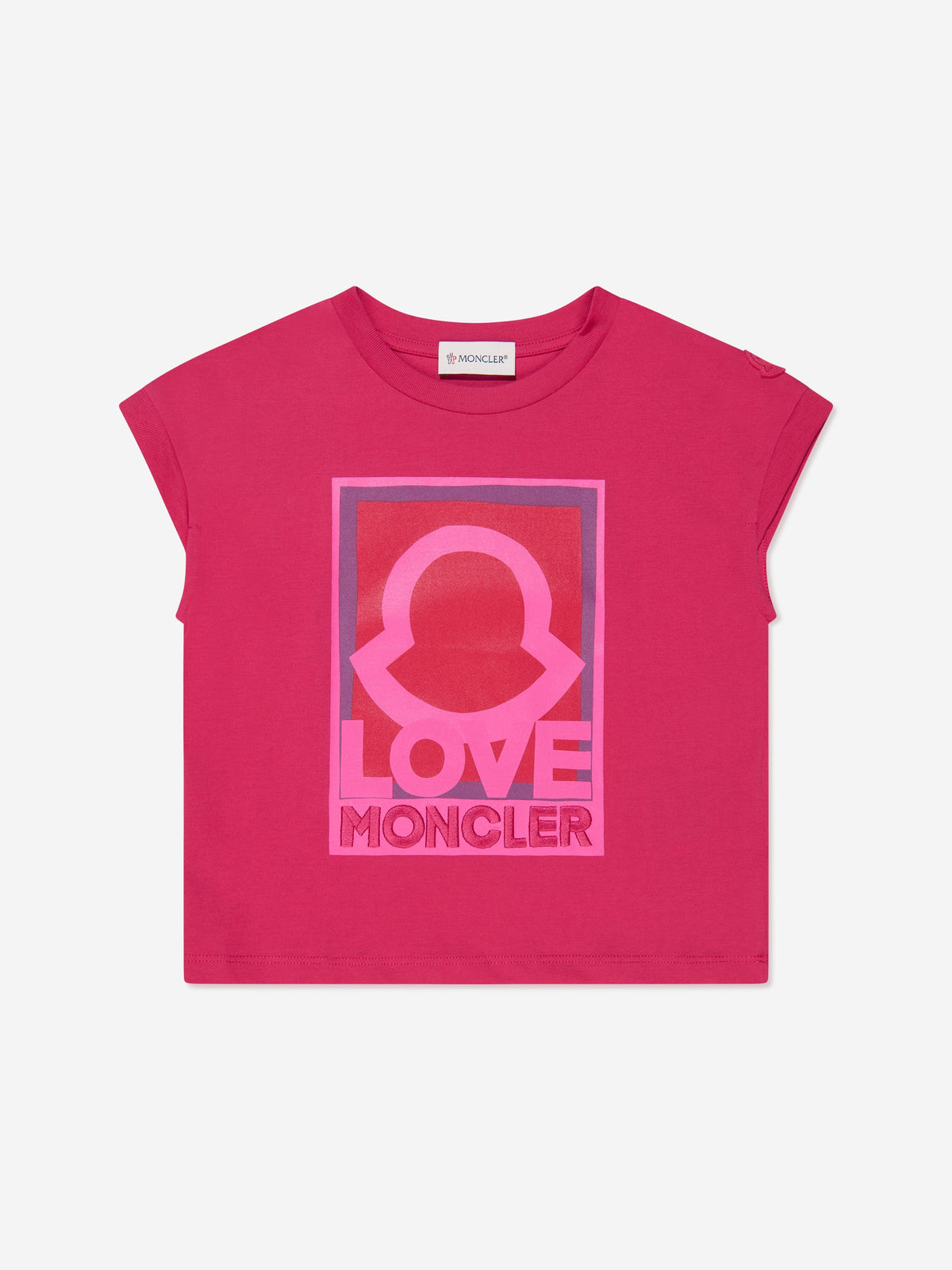 Moncler Enfant Girls Logo Graphic T-Shirt in Pink | Childsplay 