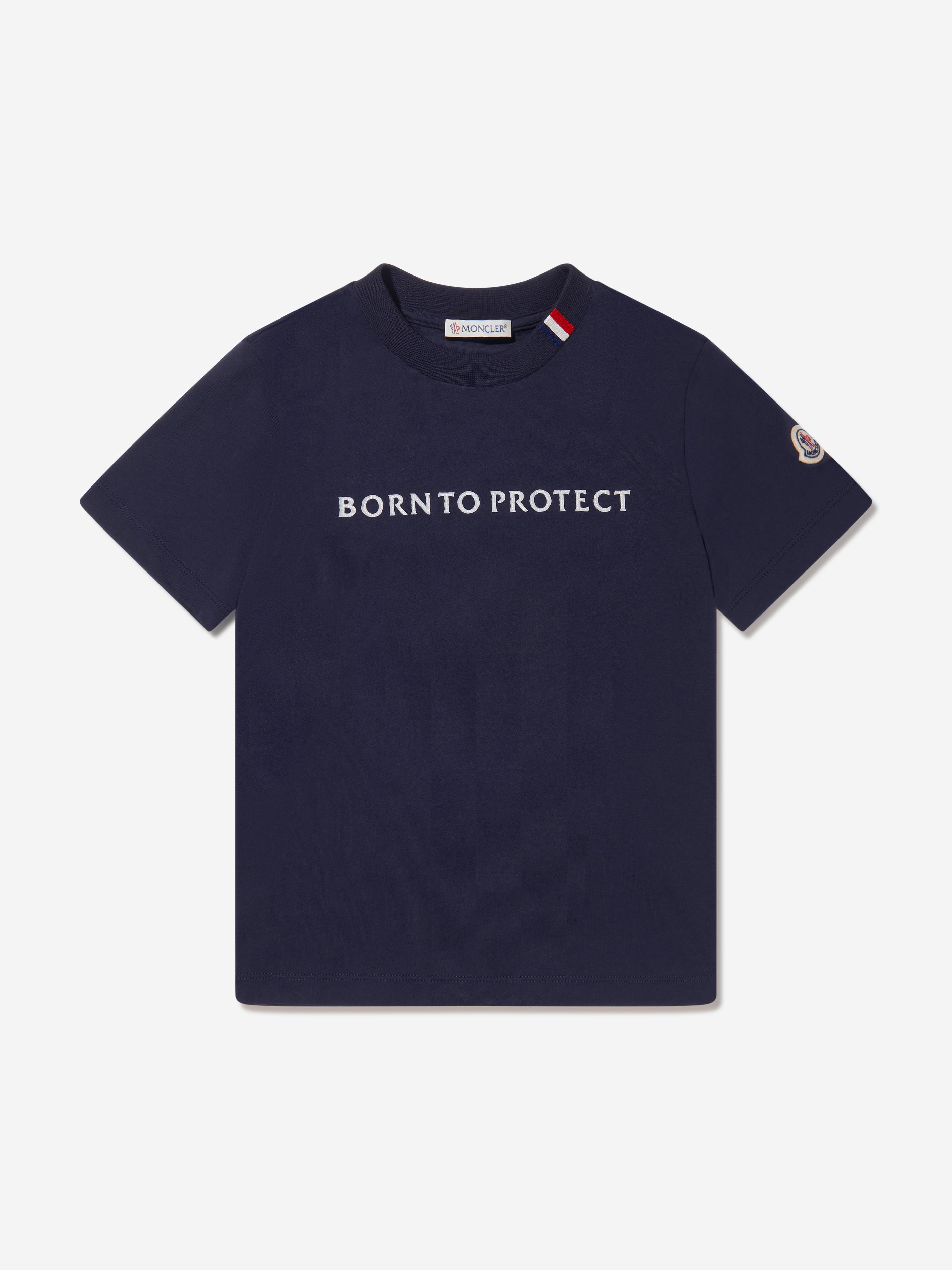 Moncler Enfant Moncler Enfant Kids Born To Protect T-Shirt in Navy 
