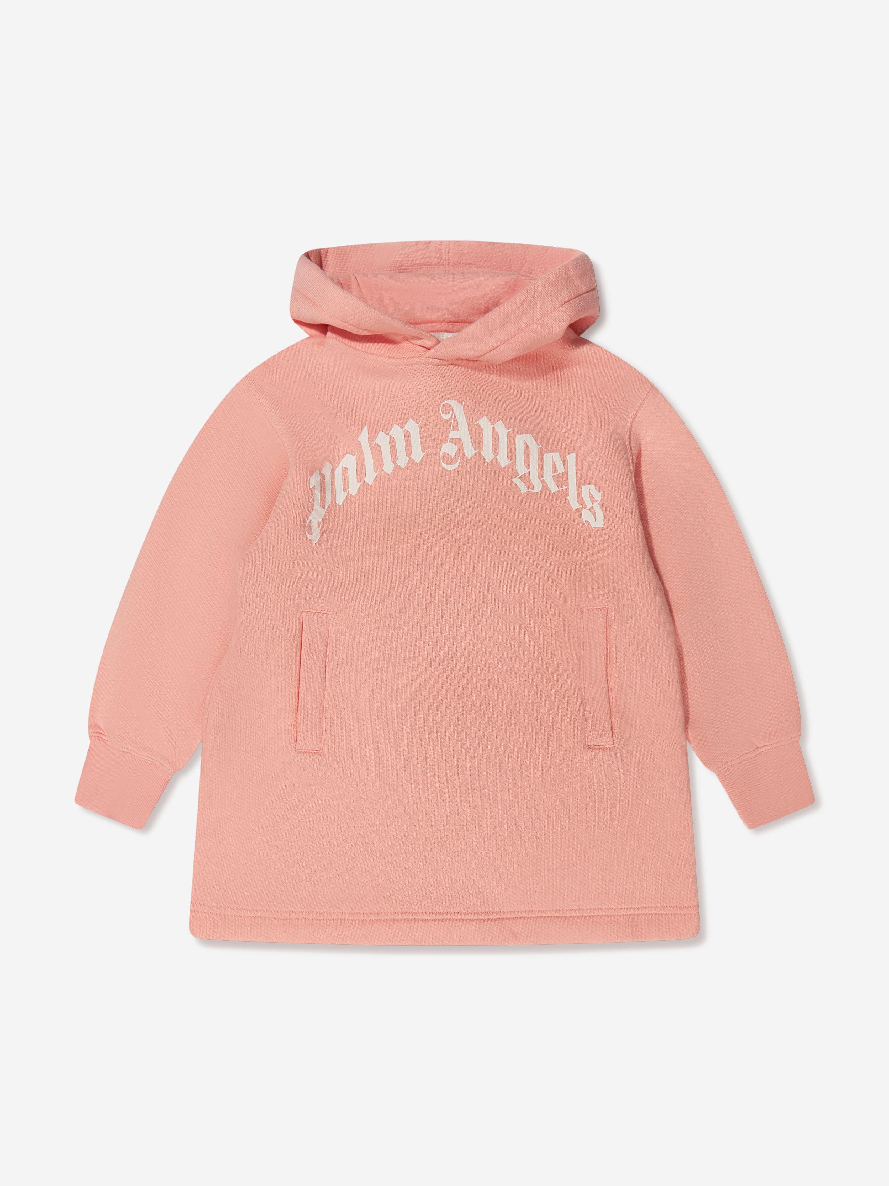 Palm Angels Girls Classic Logo Hooded Dress | Childsplay Clothing Palm Angels Girls Classic Logo Hooded Dress | Childsplay Clothing