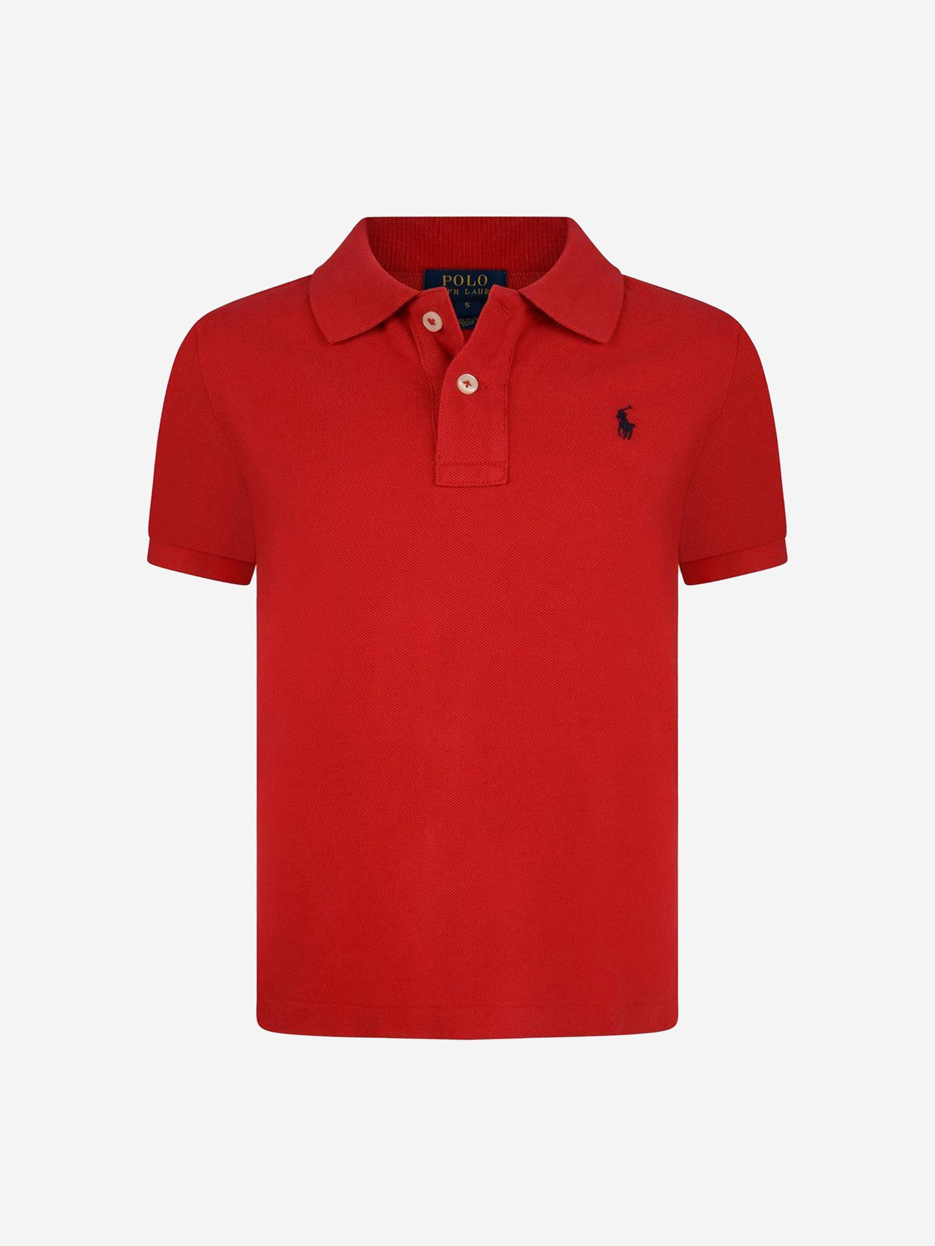 Ralph Lauren Kids Boys Cotton Polo Shirt in Red Childsplay Clothing