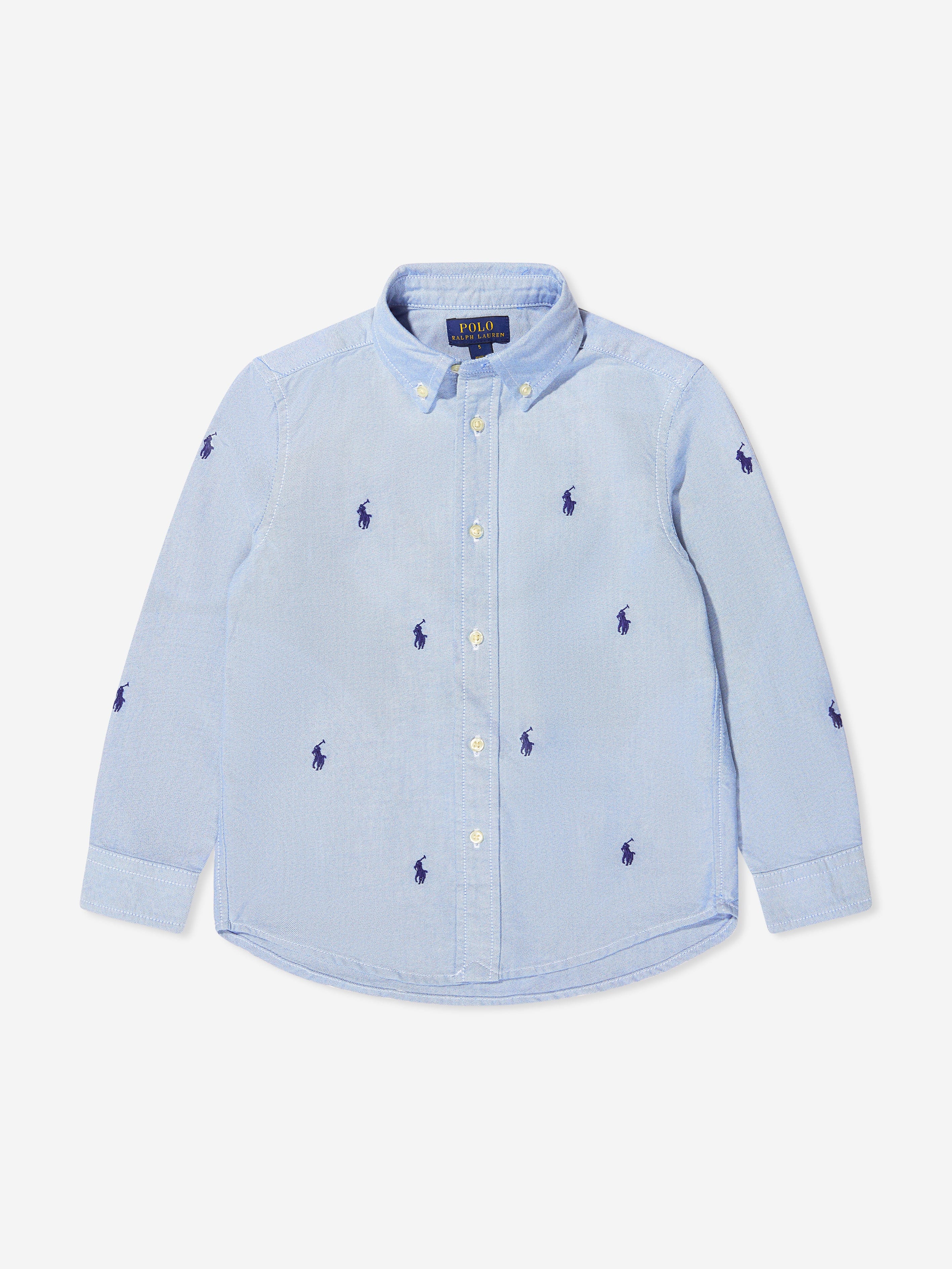 Ralph Lauren Boys Logo Shirt in Blue | Childsplay Clothing