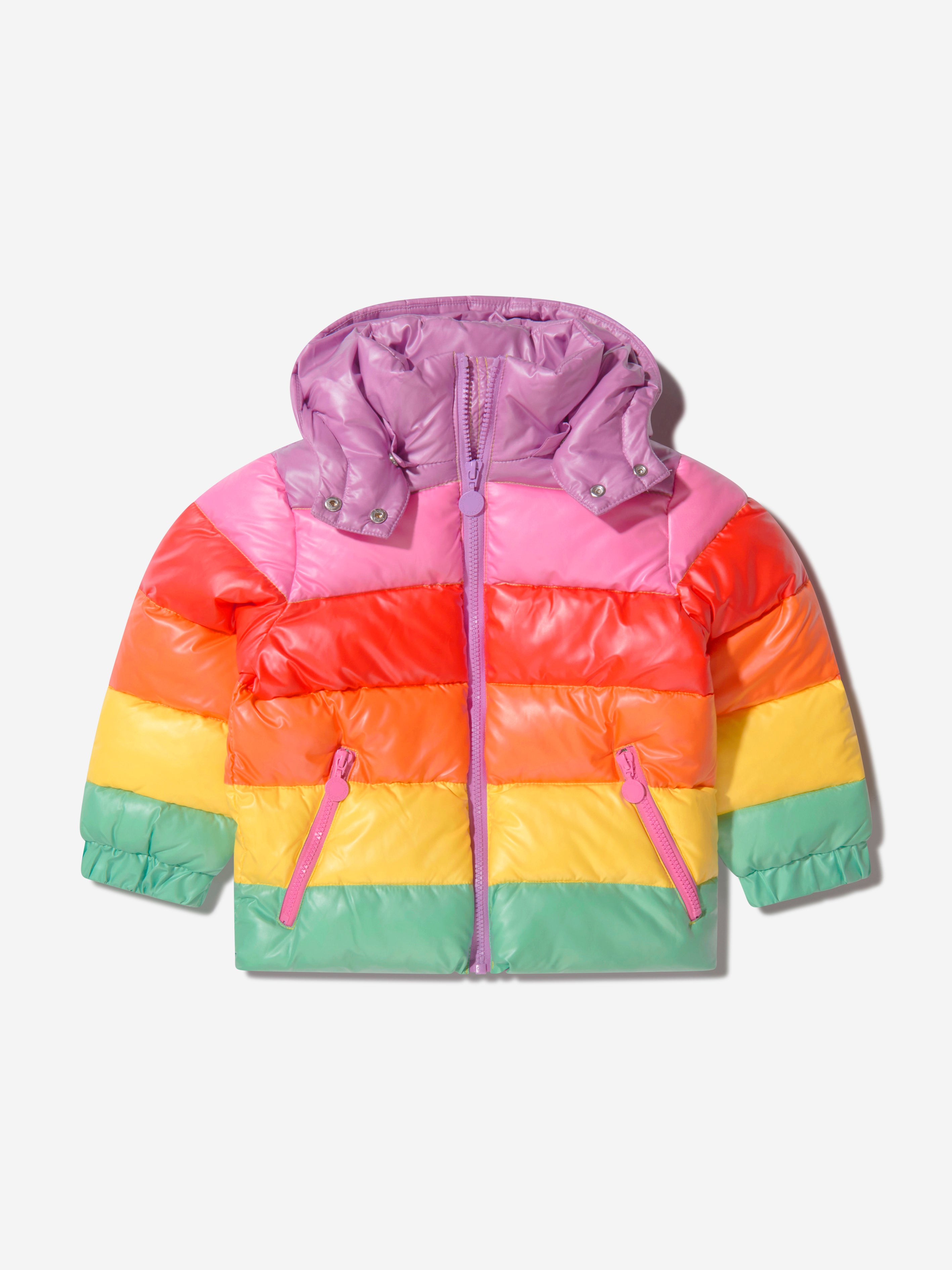 Stella McCartney Kids Girls Rainbow Puffer Coat | Childsplay Clothing