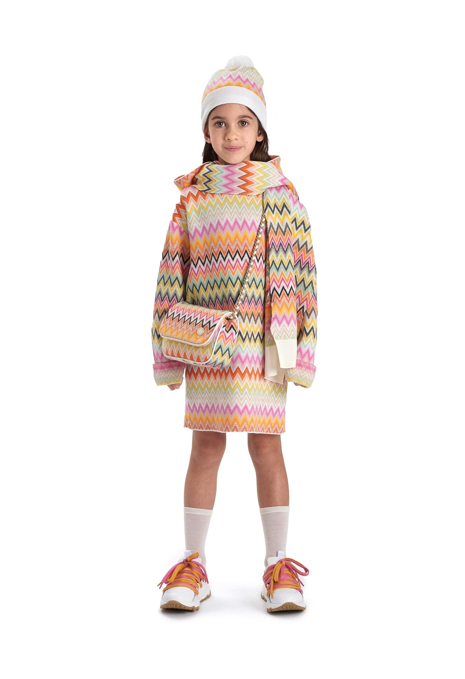 Missoni Girls Zigzag Bobble Hat in Multicolour | Childsplay Clothing