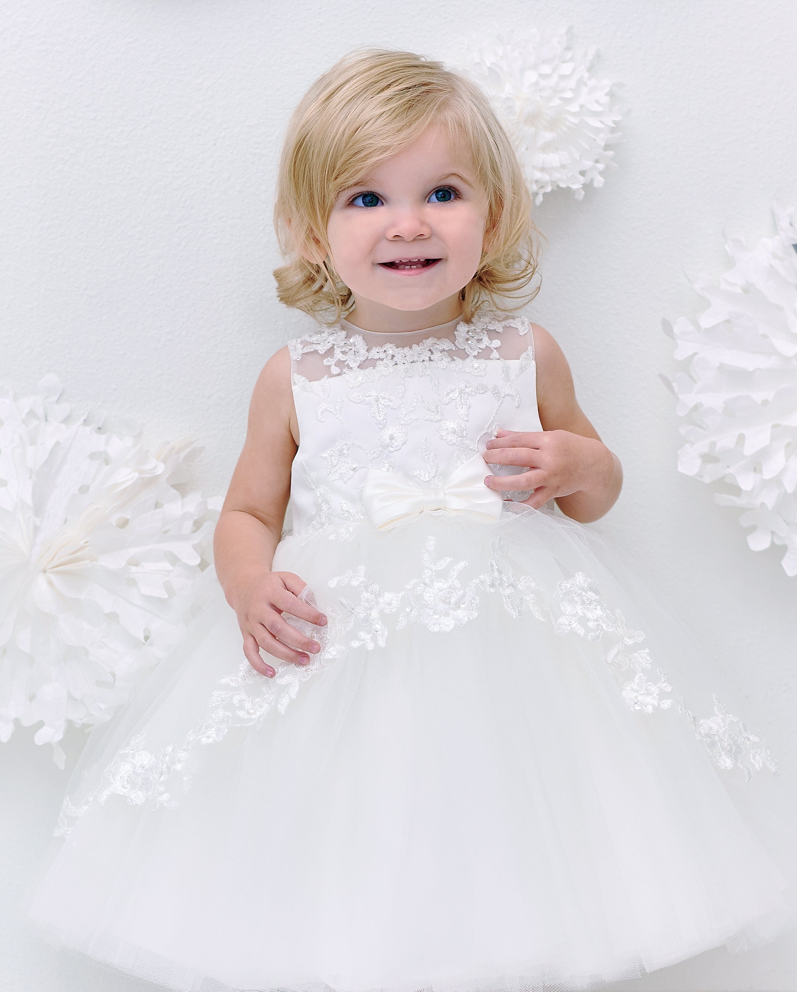 Sarah Louise Girls Ceremonial Ballerina Length Dress in Ivory 8 Yrs Sarah Louise Girls Ceremonial Ballerina Length Dress in Ivory 8 Yrs