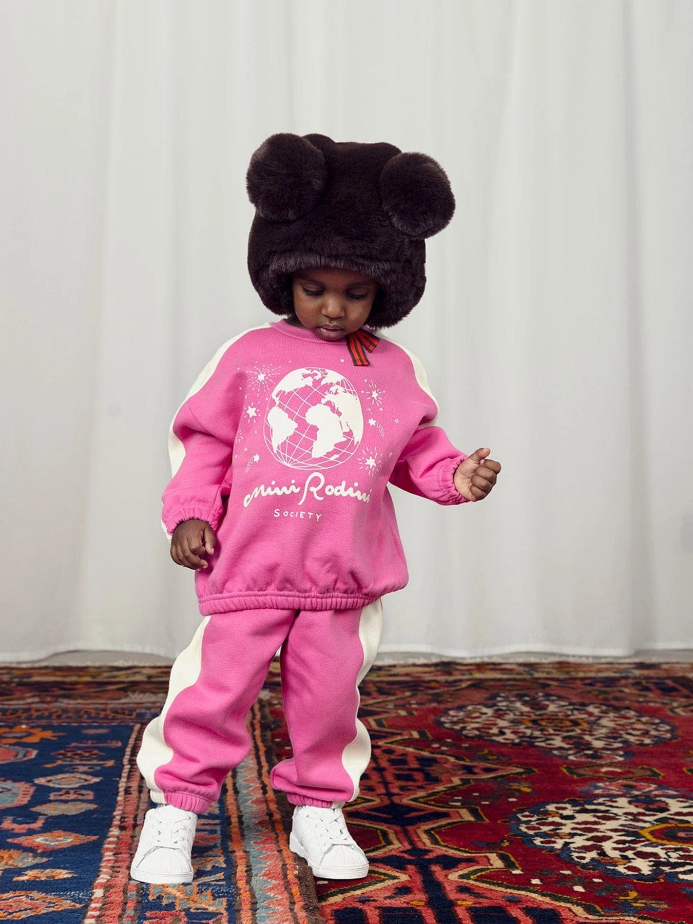 mini rodini duck dress Mini Rodini Girls Society Panel Joggers in Pink