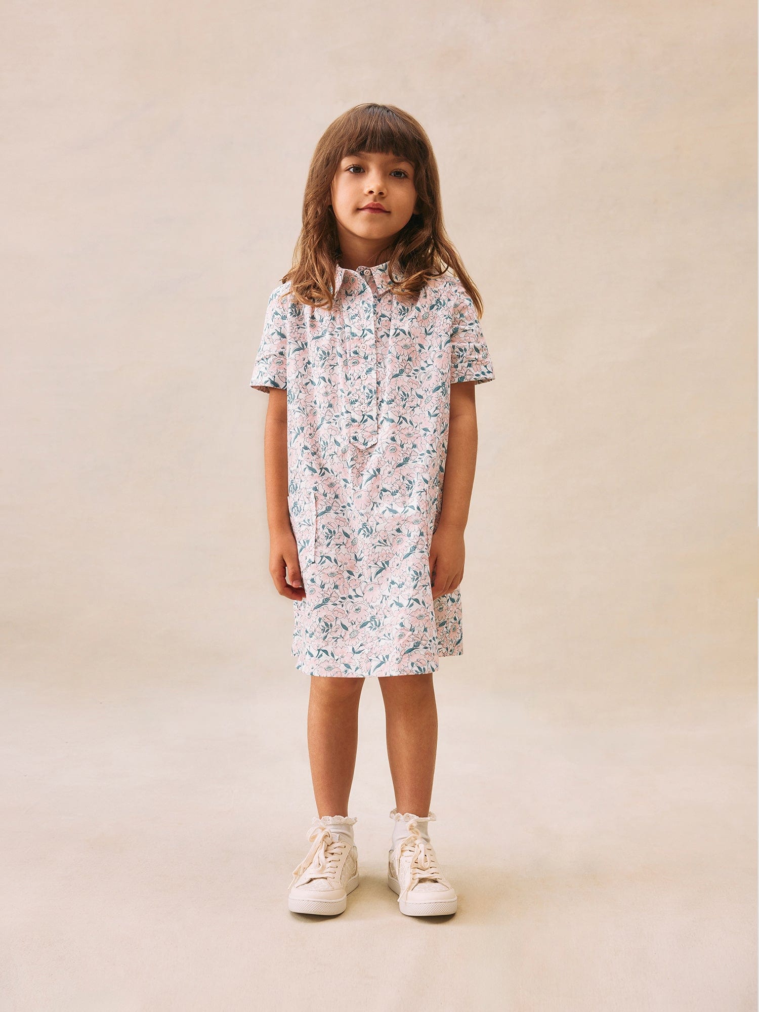 【12ans】BONPOINT シャツドレス　EMILIANA 花柄 Bonpoint Girls Floral Emiliana Dress in Pink | Childsplay Clothing