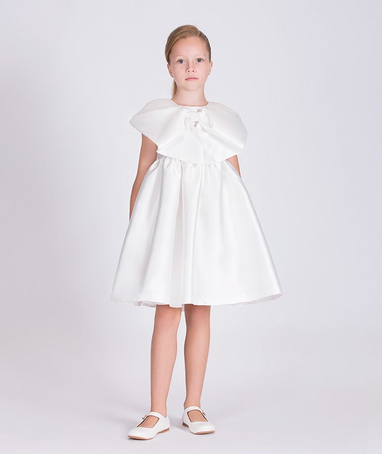 flared dress black Mama Luma Girls Flared Special Occasion Dress With Bolero in White 11