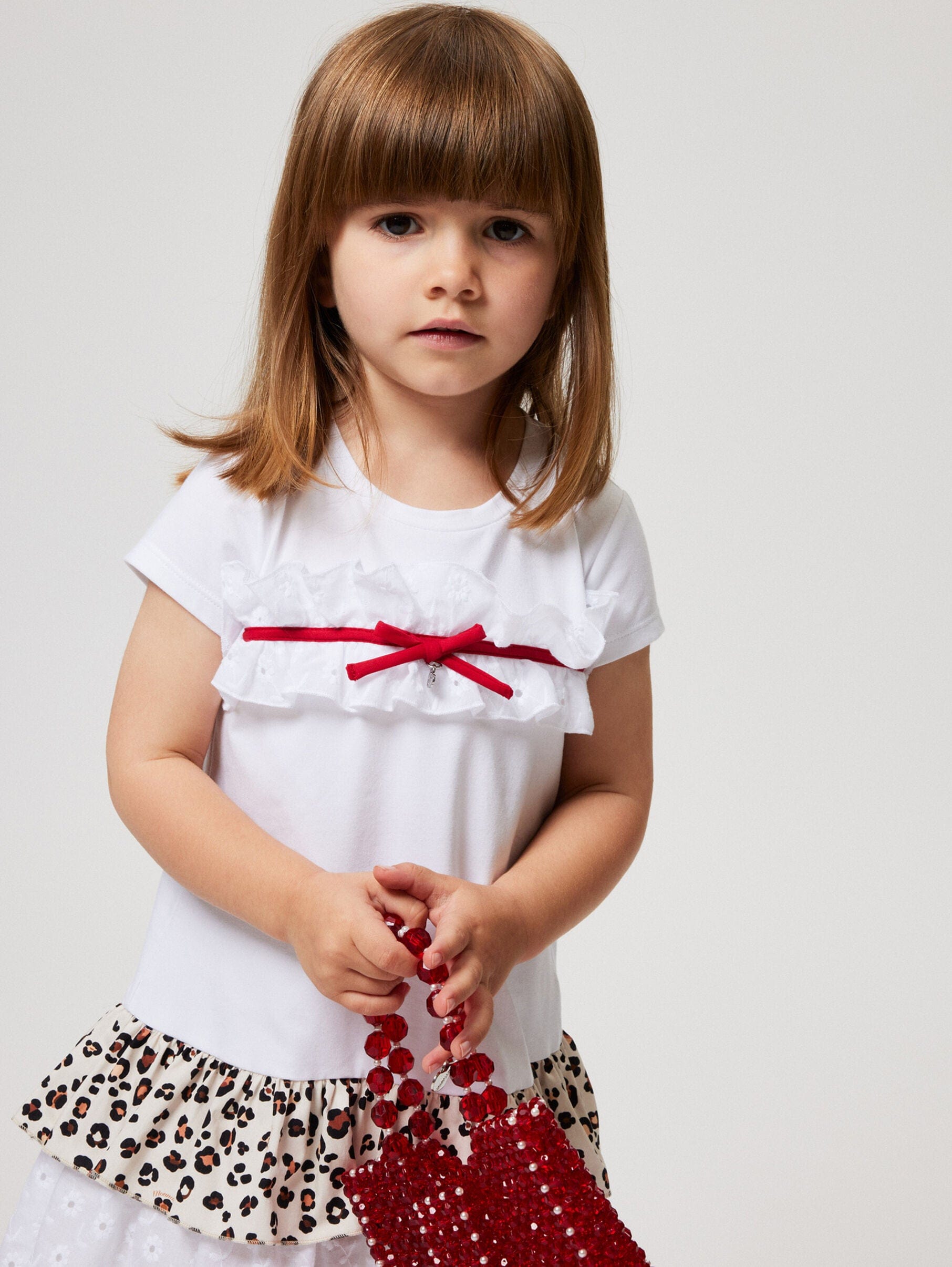 monnalisa little mermaid dress Monnalisa Girls Spotted Ruffle Dress in White