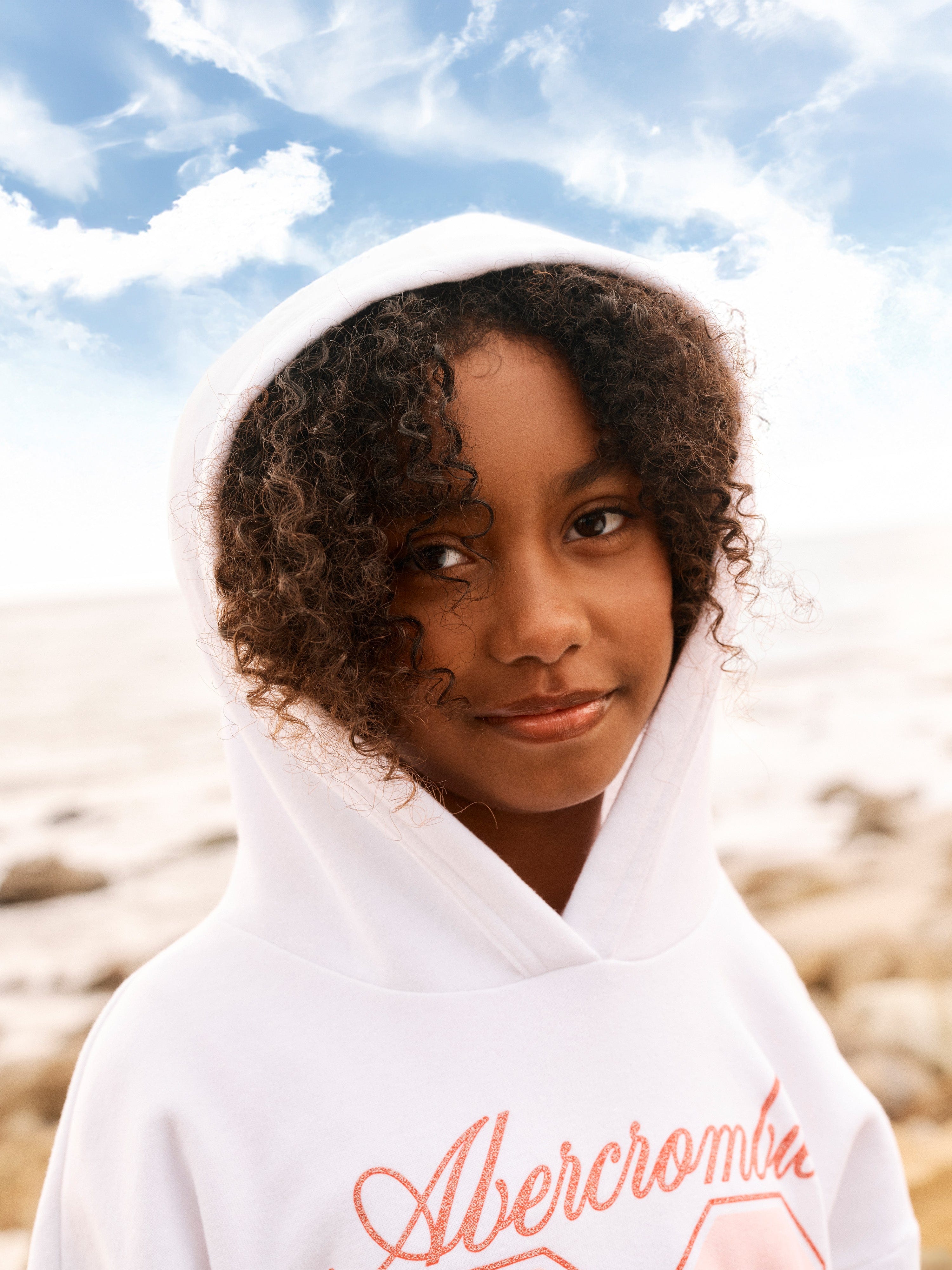 Abercrombie & Fitch Girls 52 Strawberry Hoodie in White