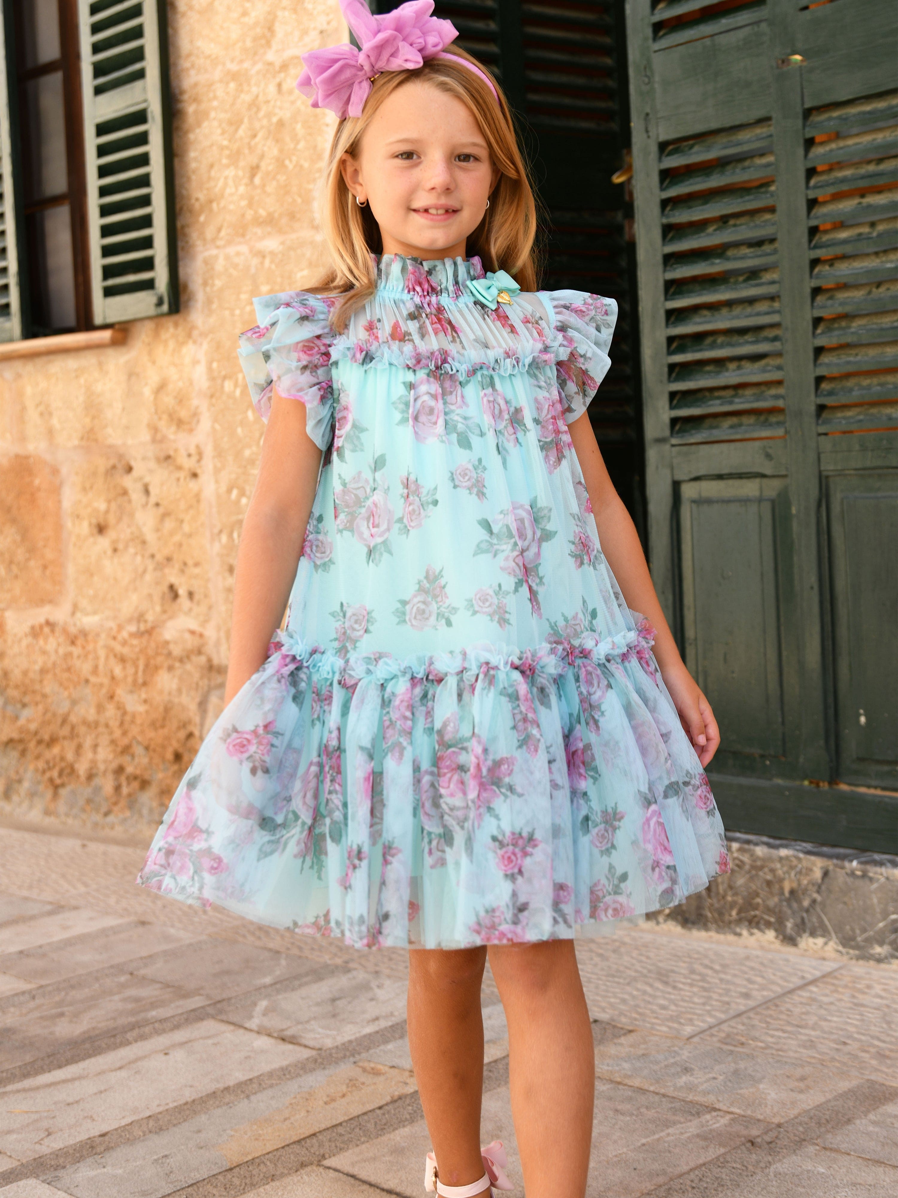 blue dress with roses kids Light Blue Toddler Dress | High Quality
