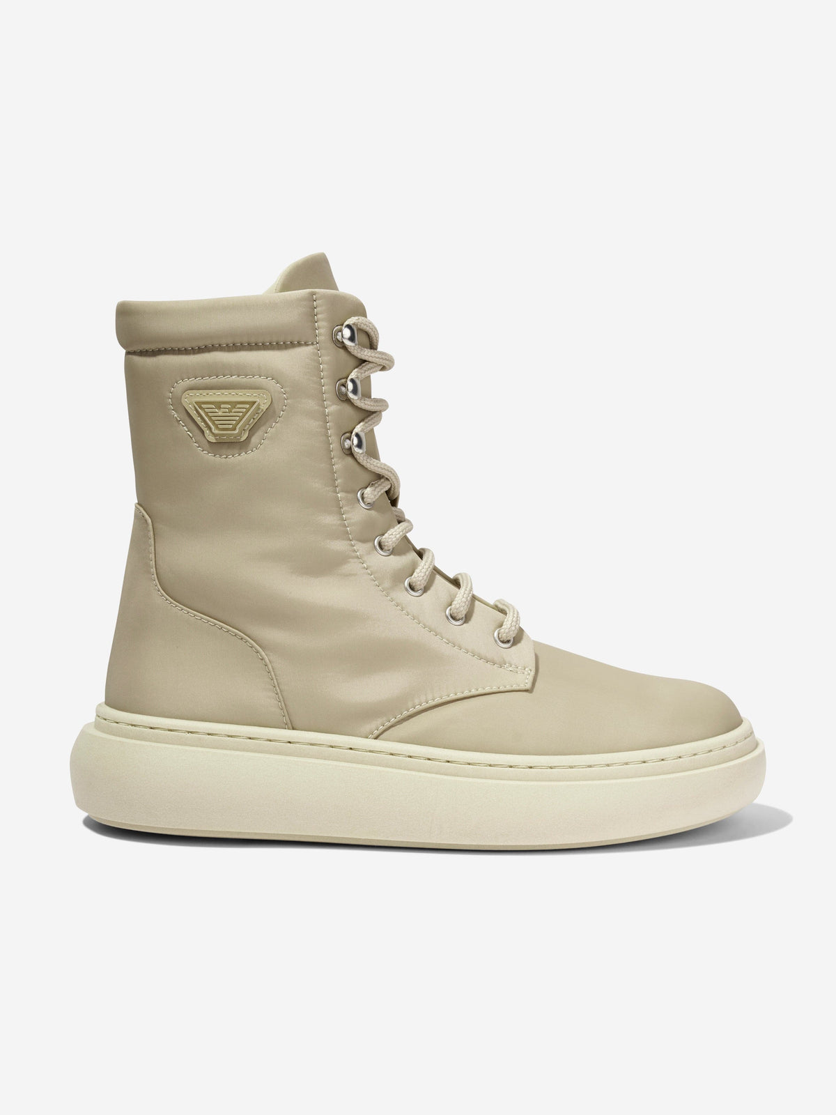 Emporio Armani Boys Lace Up Boots in Beige | Childsplay Clothing display picture 2