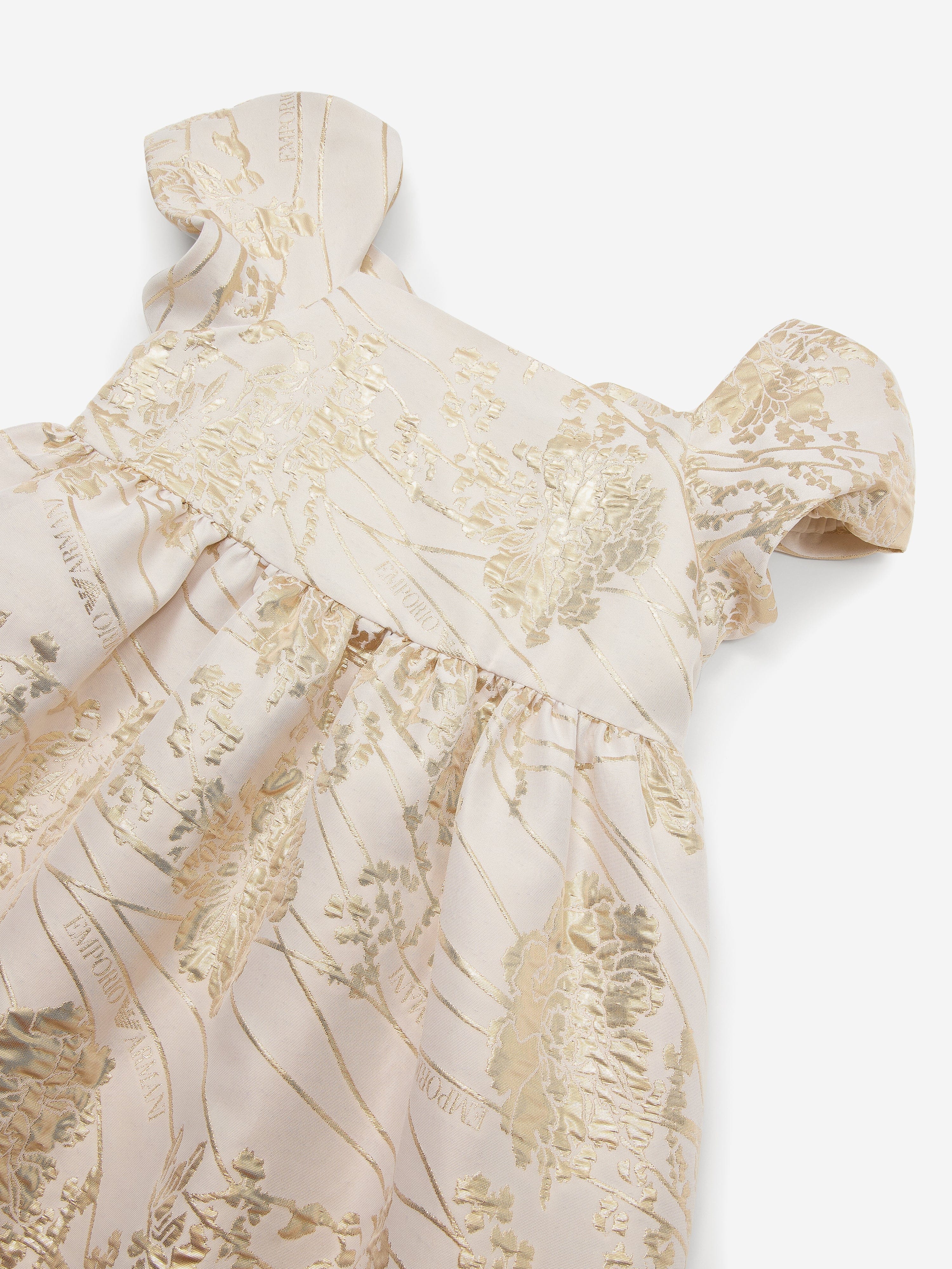 armani gold dress Giorgio Armani Draped Textured Satin Midi Dress