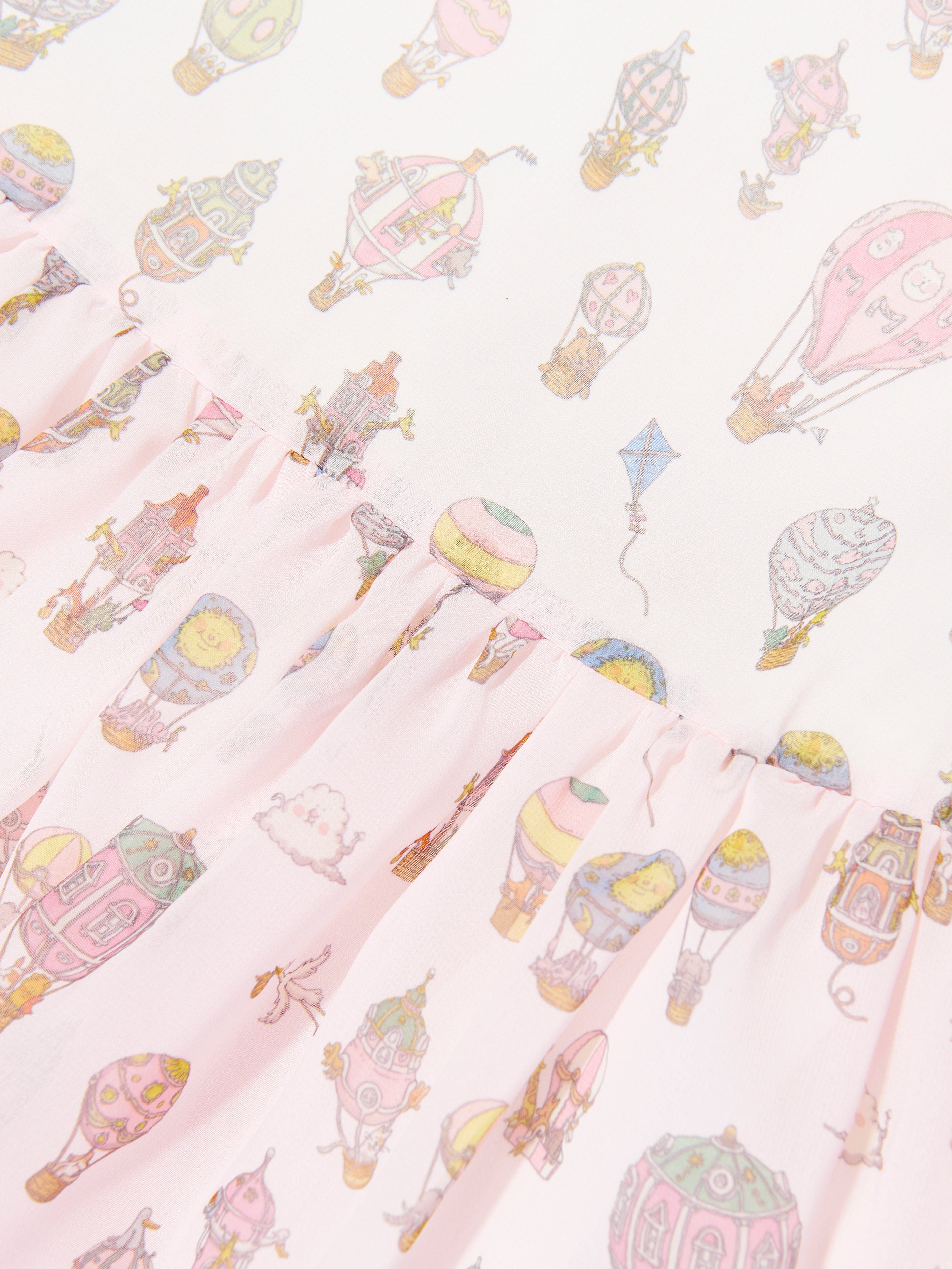 pink chicken hot air balloon dress The Baby Branch | Up, up & away in the most adorable dress ever! This dreamy hot air balloon dress has our hearts floating! Soft white with the most