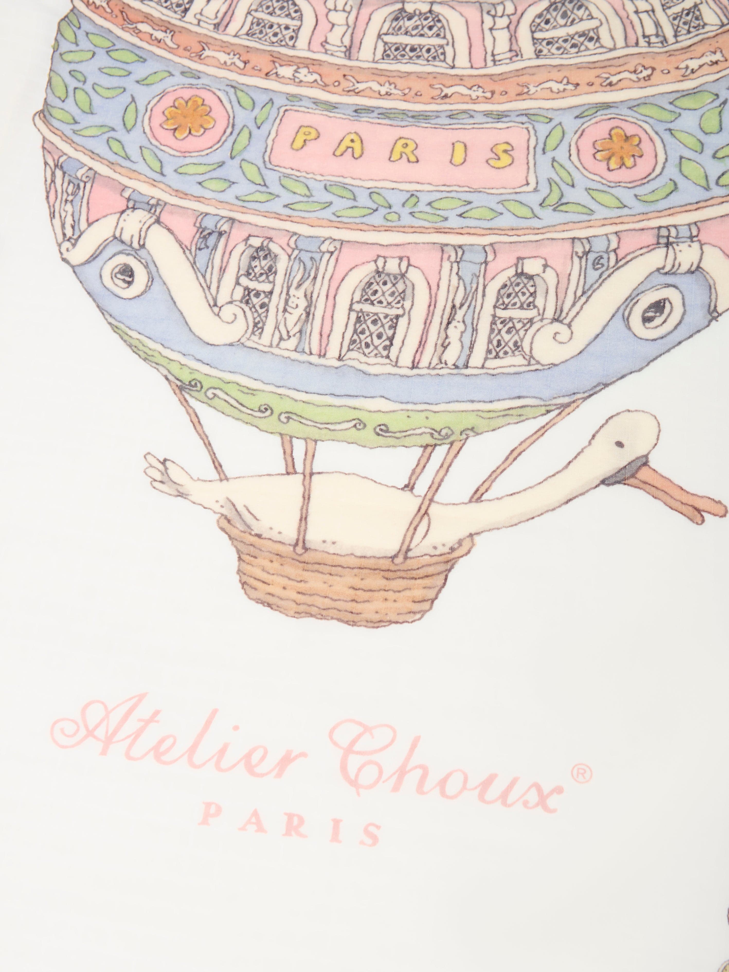 Atelier Choux Baby Grand Carré Hot Air Balloons Blanket in White