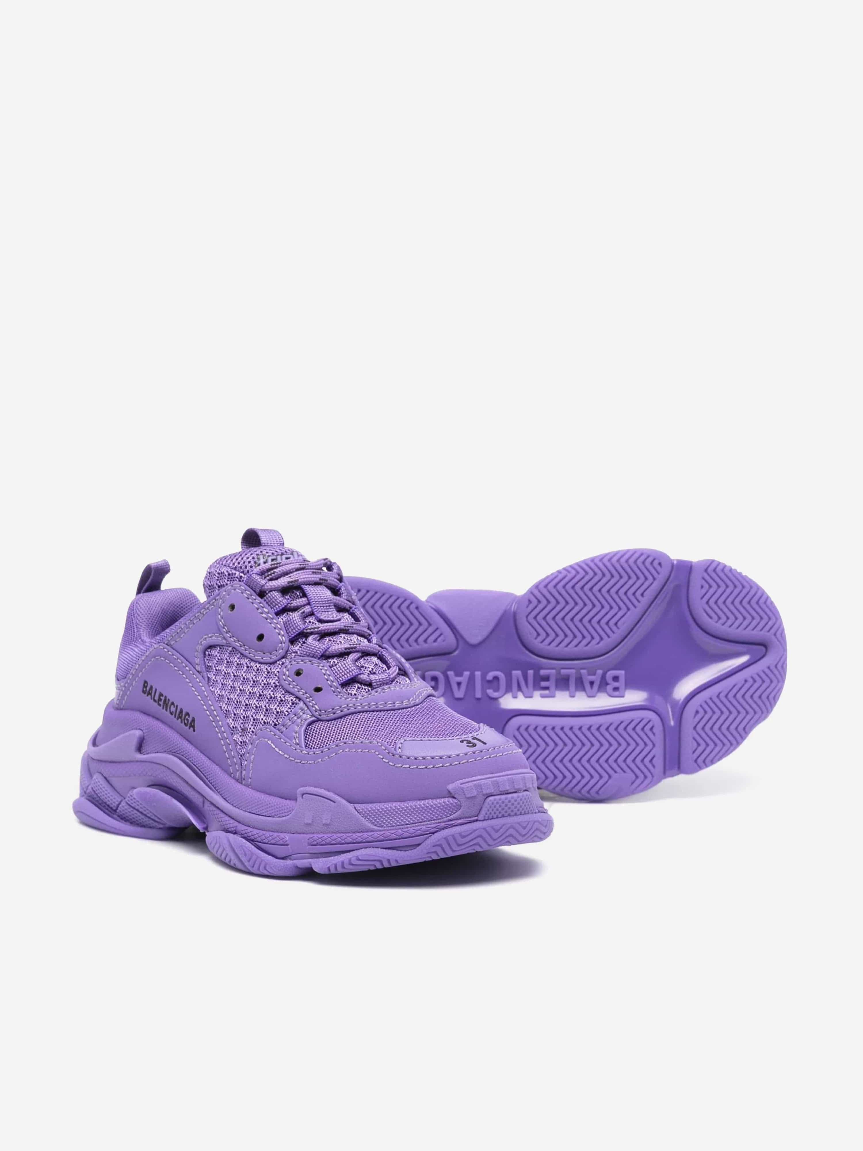 Balenciaga Kids Triple S Trainers in Purple | Childsplay Clothing