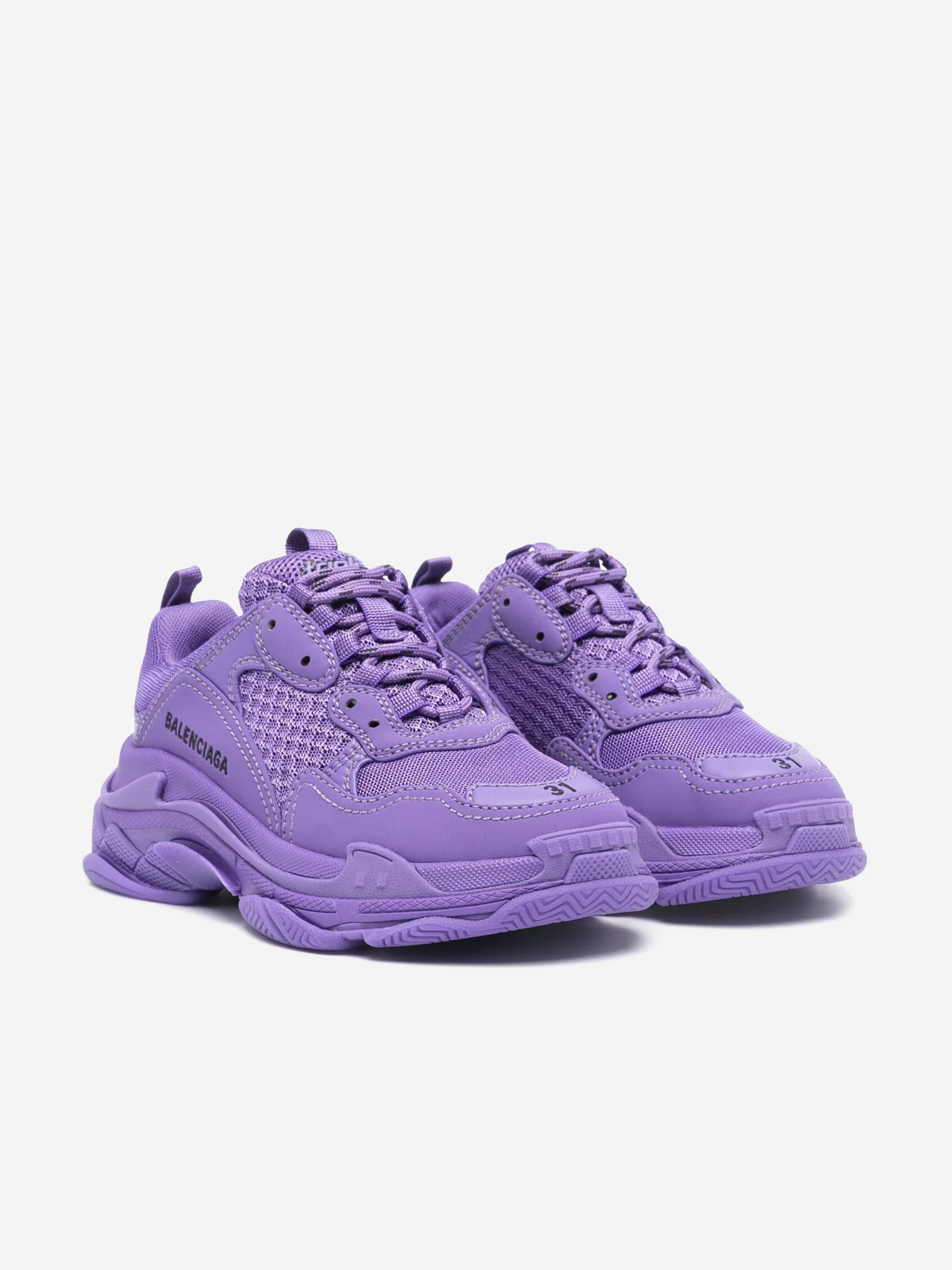 Balenciaga Kids Triple S Trainers in Purple | Childsplay Clothing