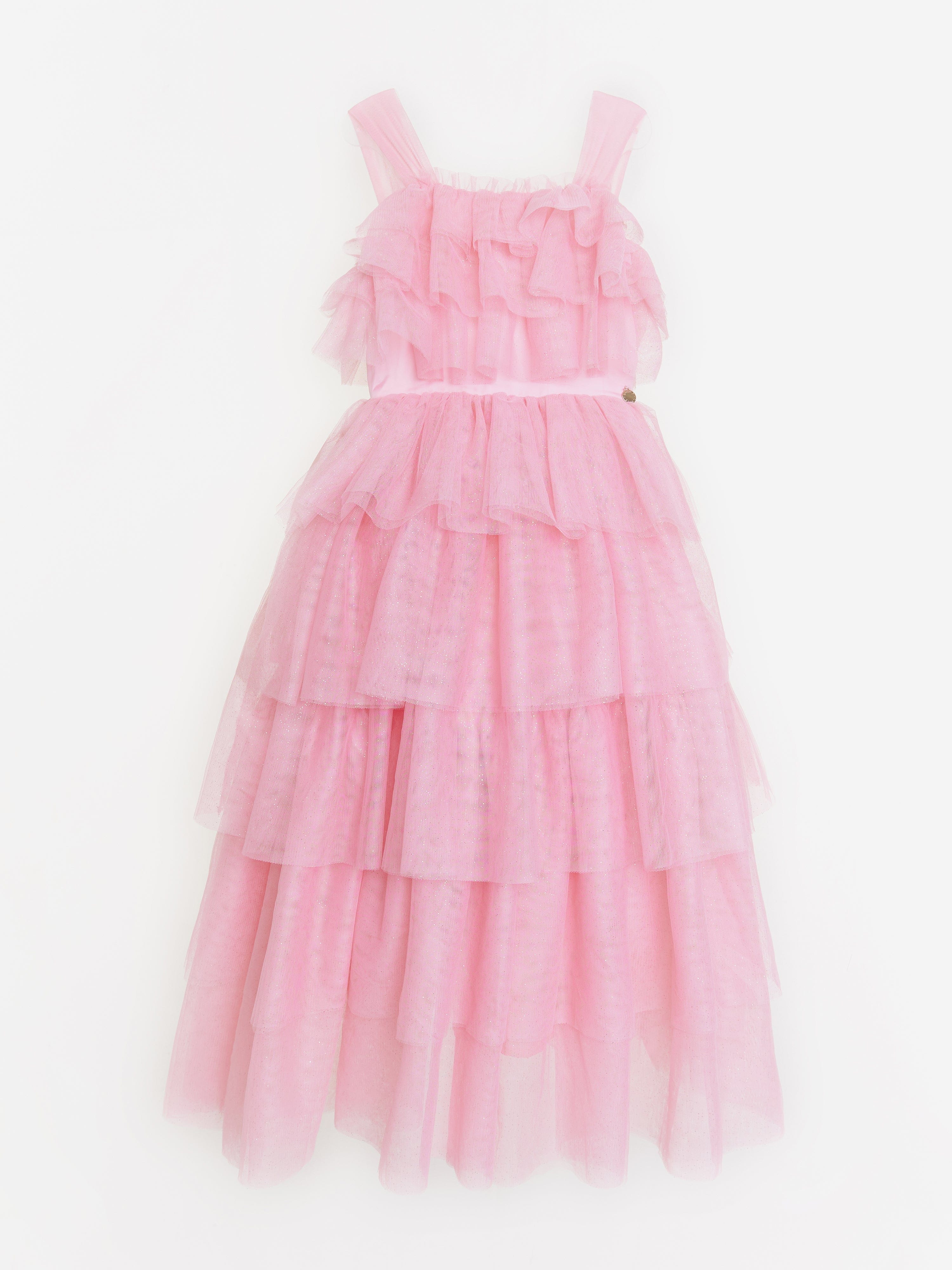 BCBG Girls Maxi Micro Plisse Tulle Dress in Pink BCBG Girls Maxi Micro Plisse Tulle Dress in Pink
